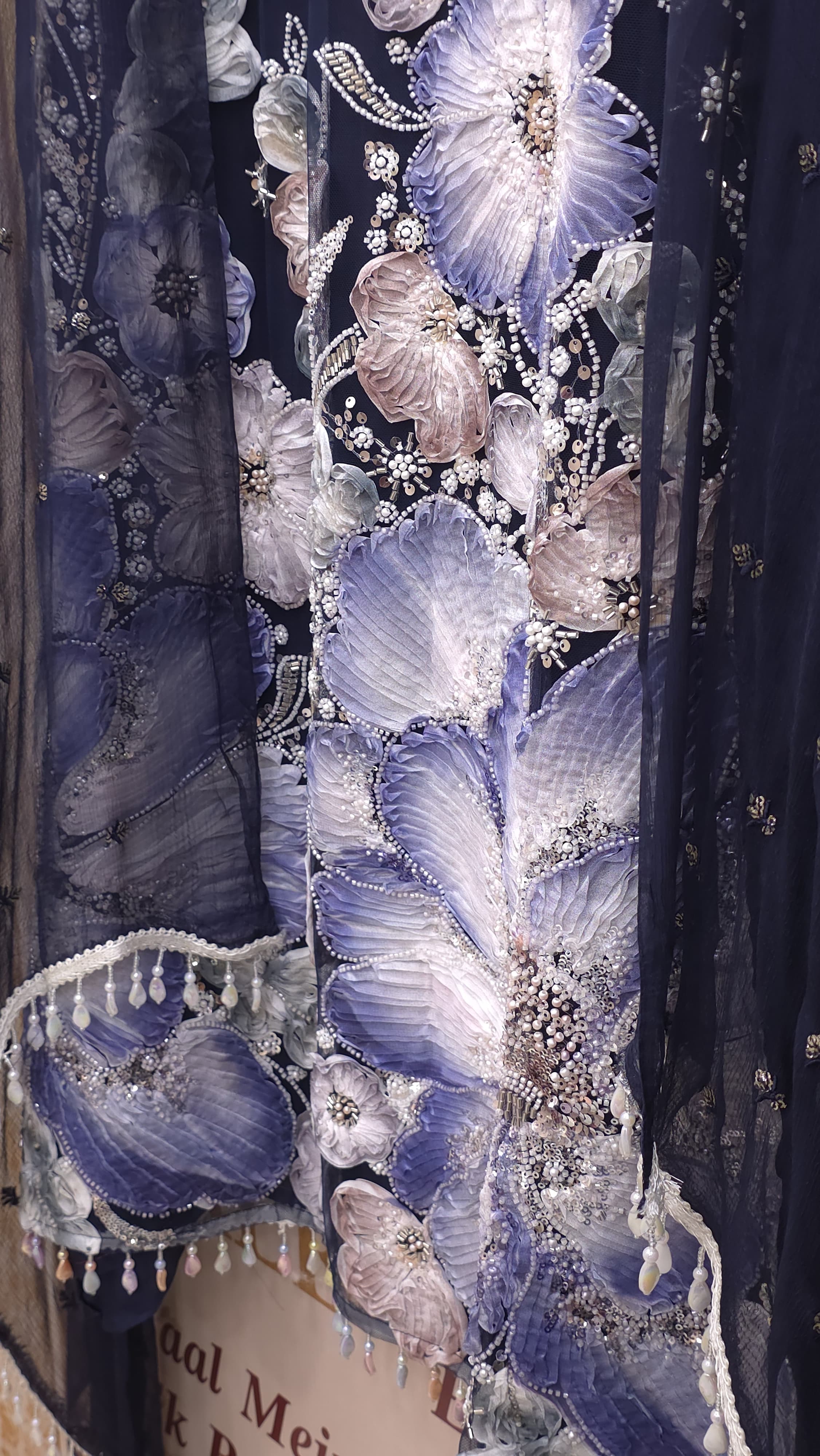 Indo-Western Suit - 3D Floral Embroidery