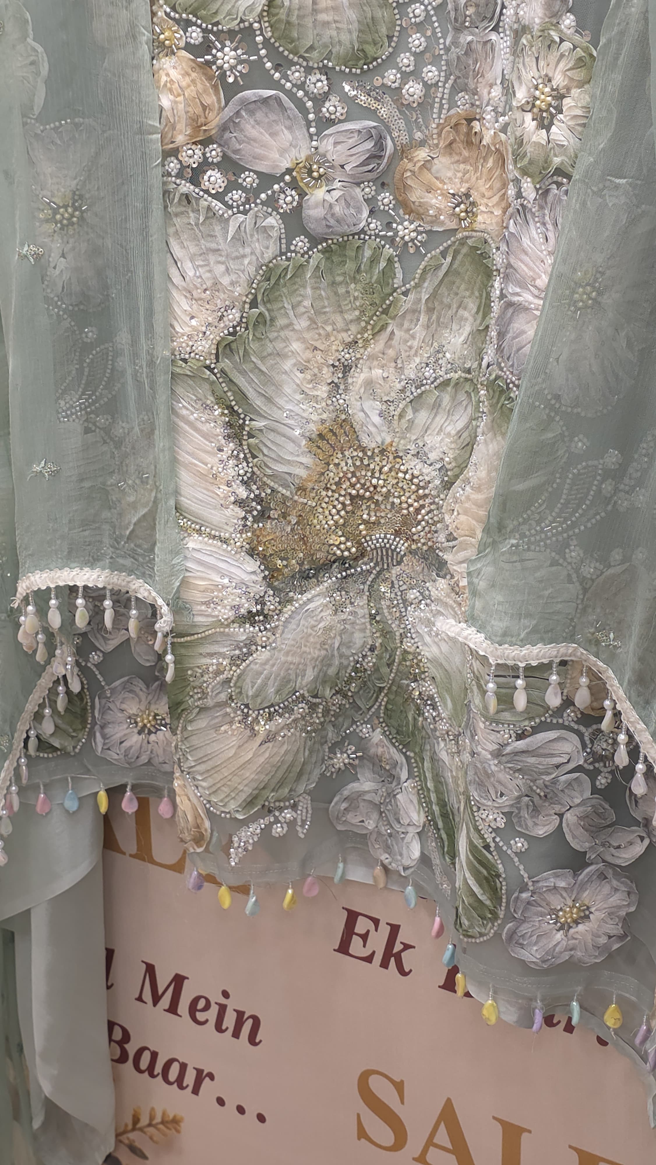 Indo-Western Suit - 3D Floral Embroidery