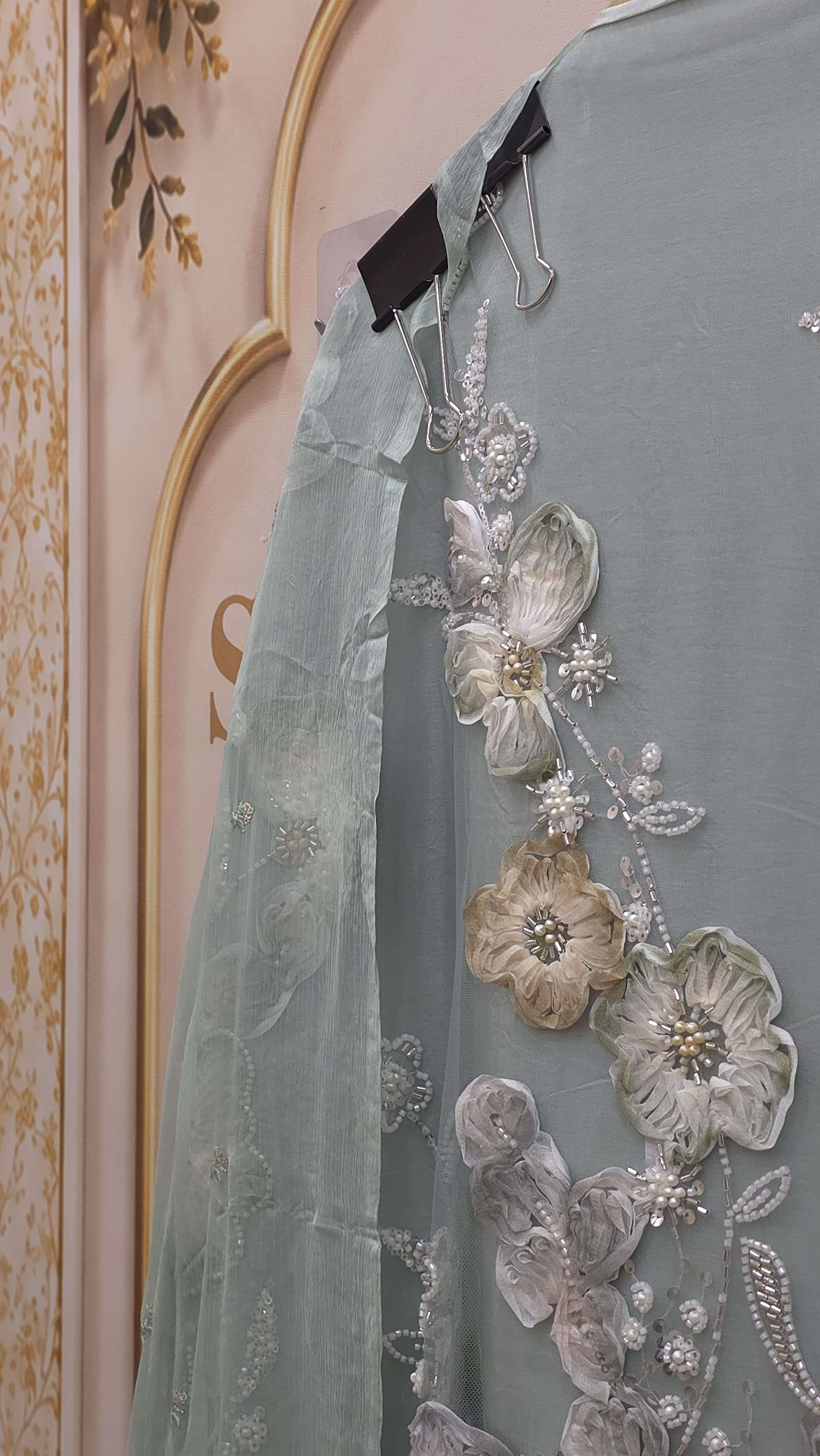Indo-Western Suit - 3D Floral Embroidery