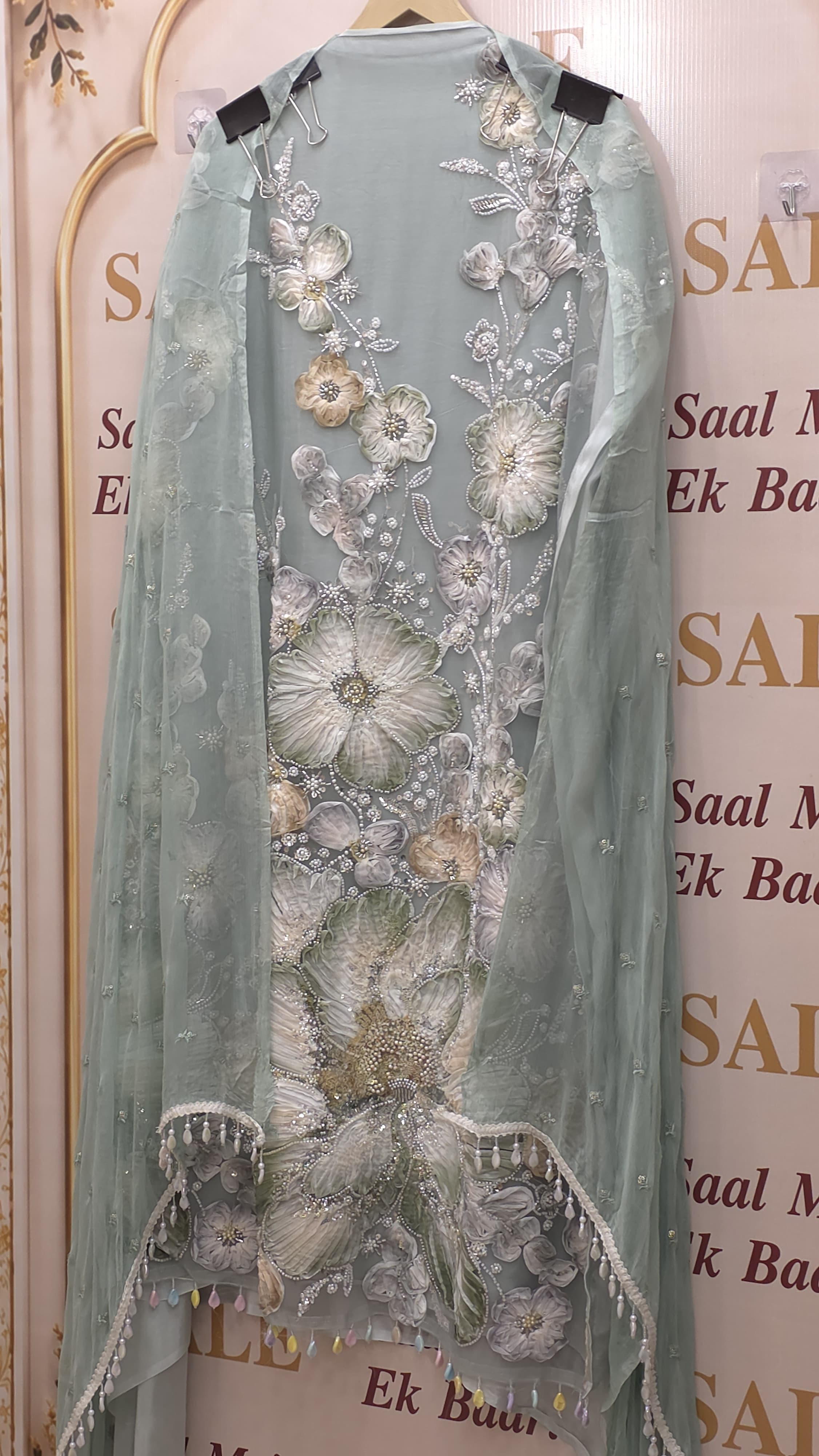 Indo-Western Suit - 3D Floral Embroidery