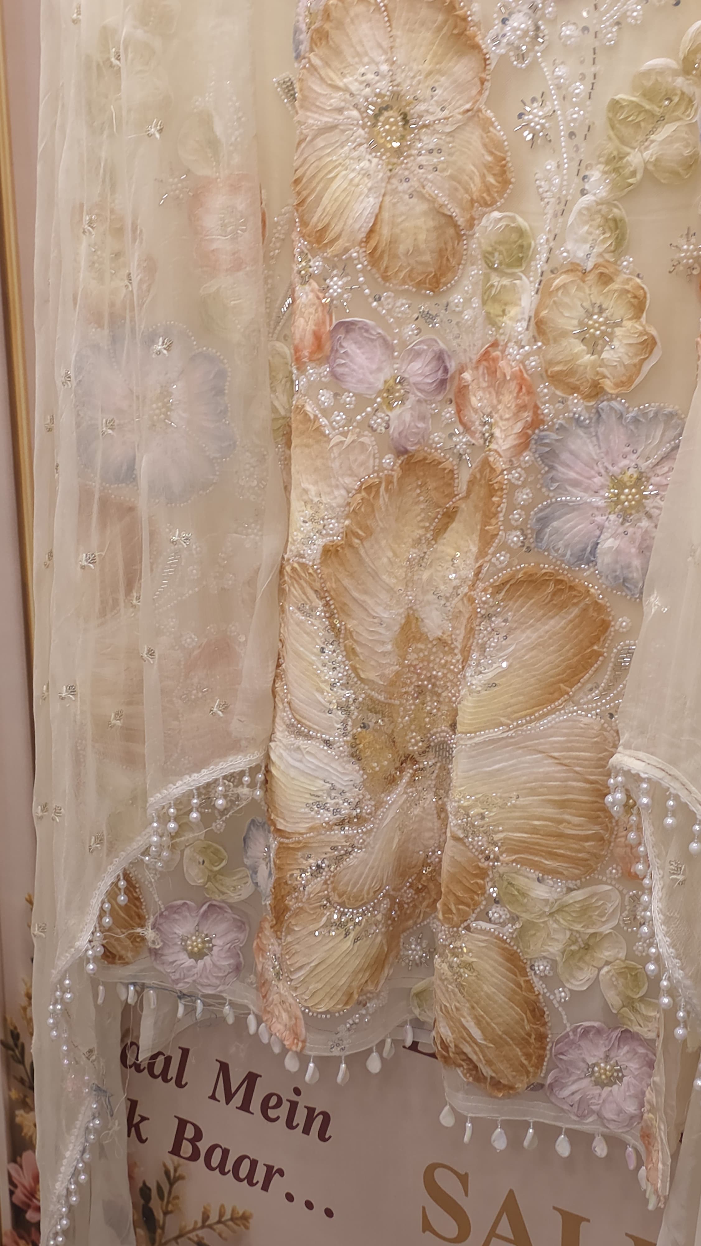 Indo-Western Suit - 3D Floral Embroidery