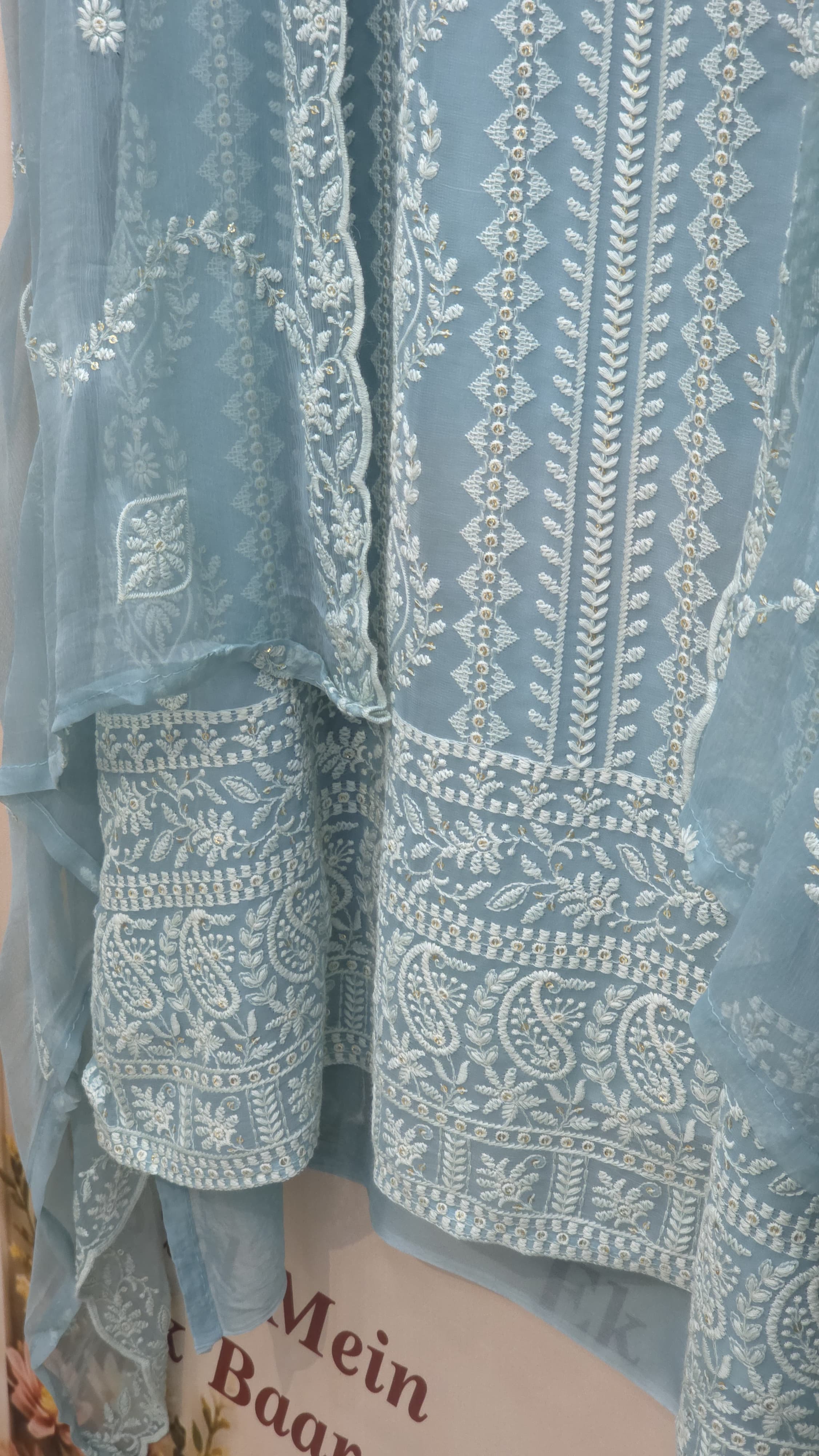 Georgette Lucknowi Suit with Pure Chiffon Dupatta