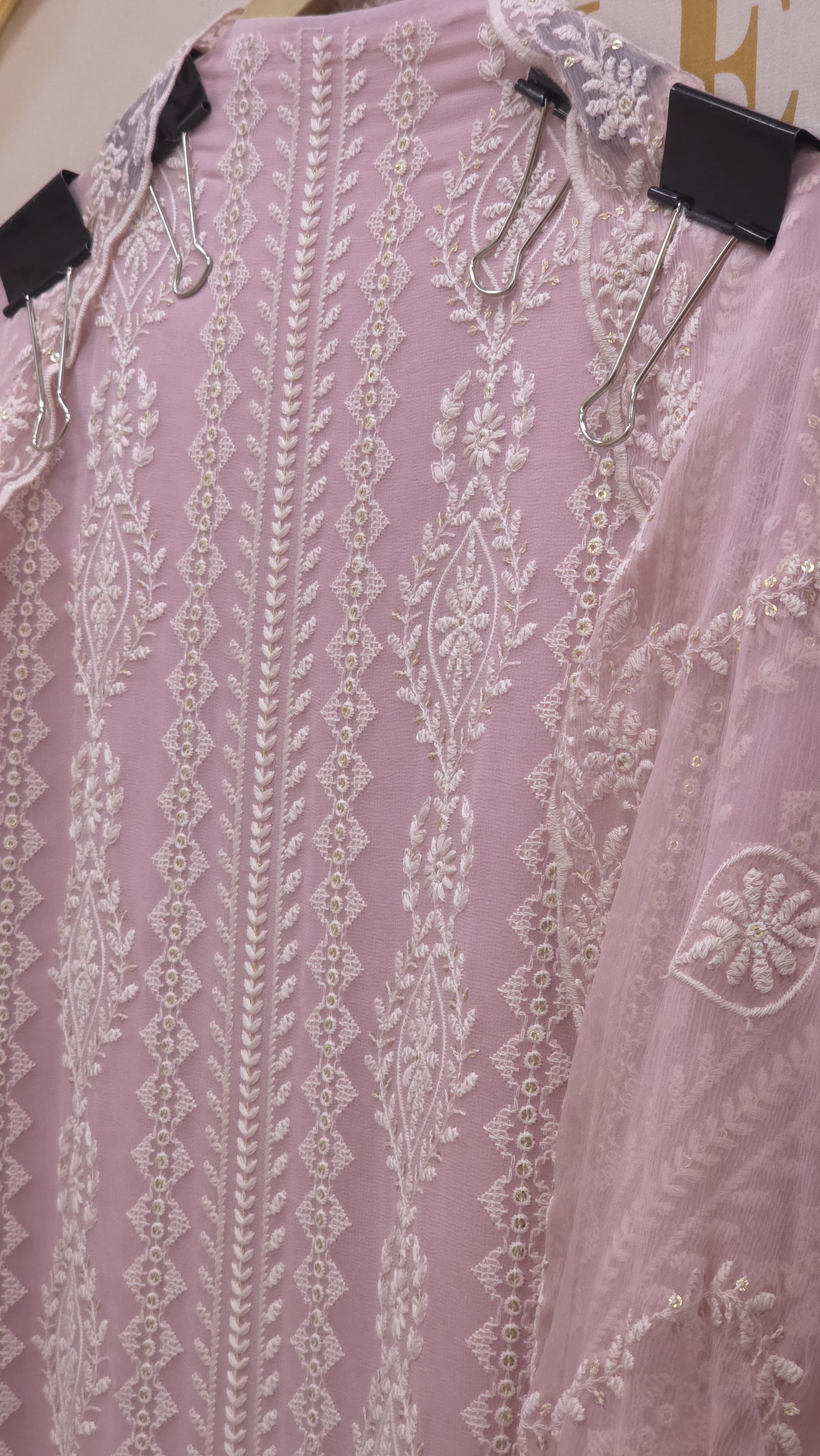Georgette Lucknowi Suit with Pure Chiffon Dupatta