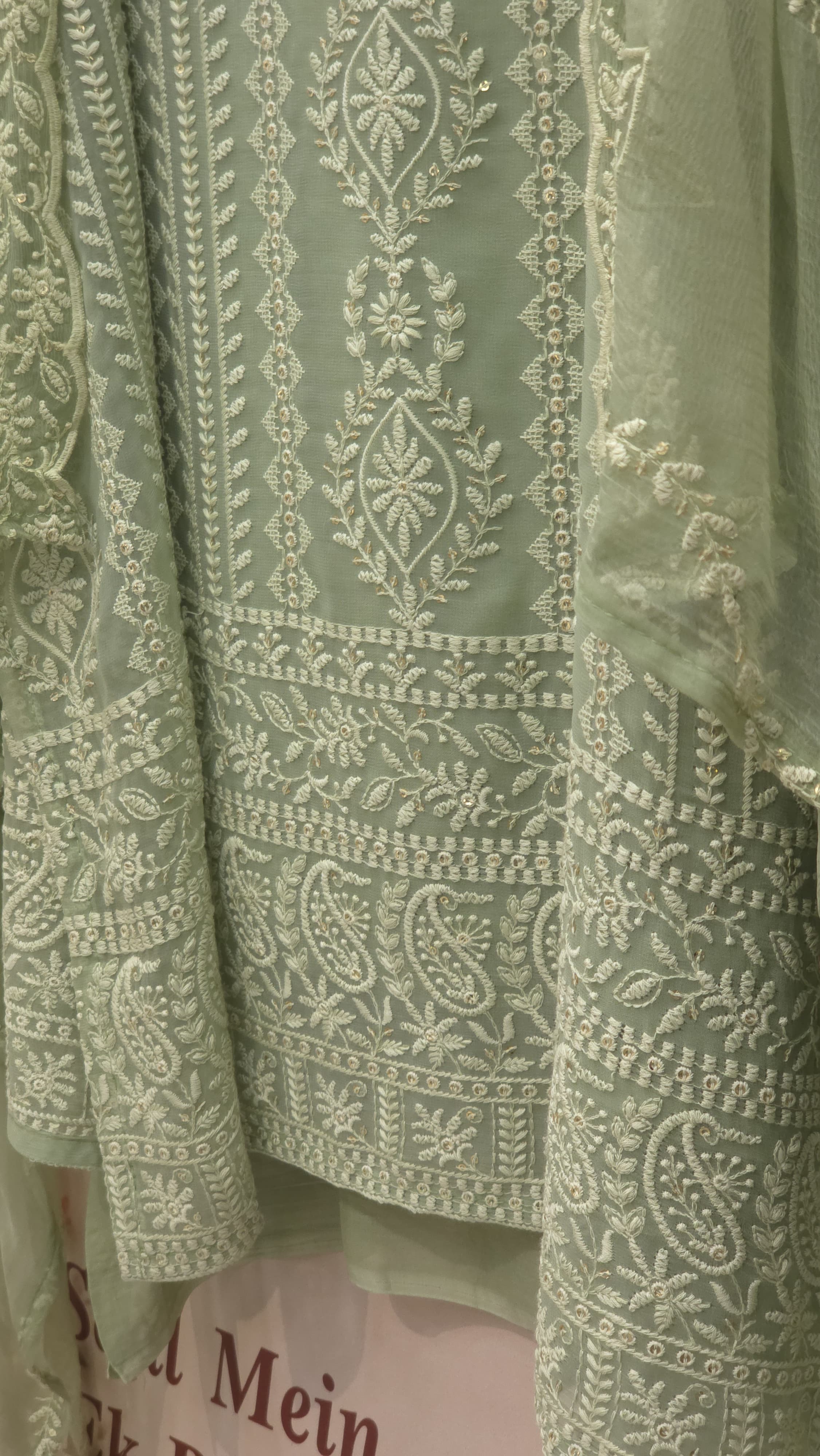 Georgette Lucknowi Suit with Pure Chiffon Dupatta