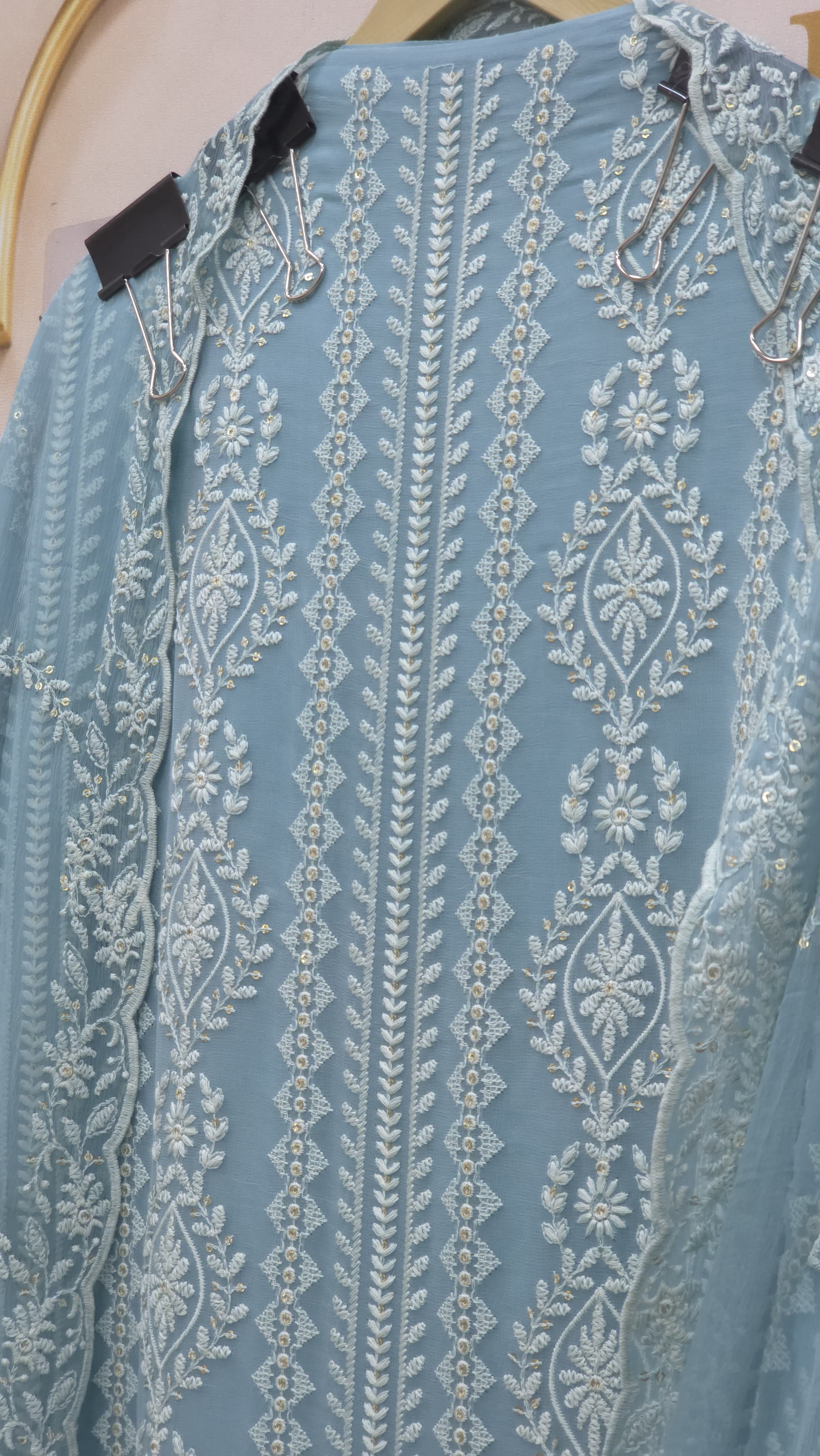 Georgette Lucknowi Suit with Pure Chiffon Dupatta