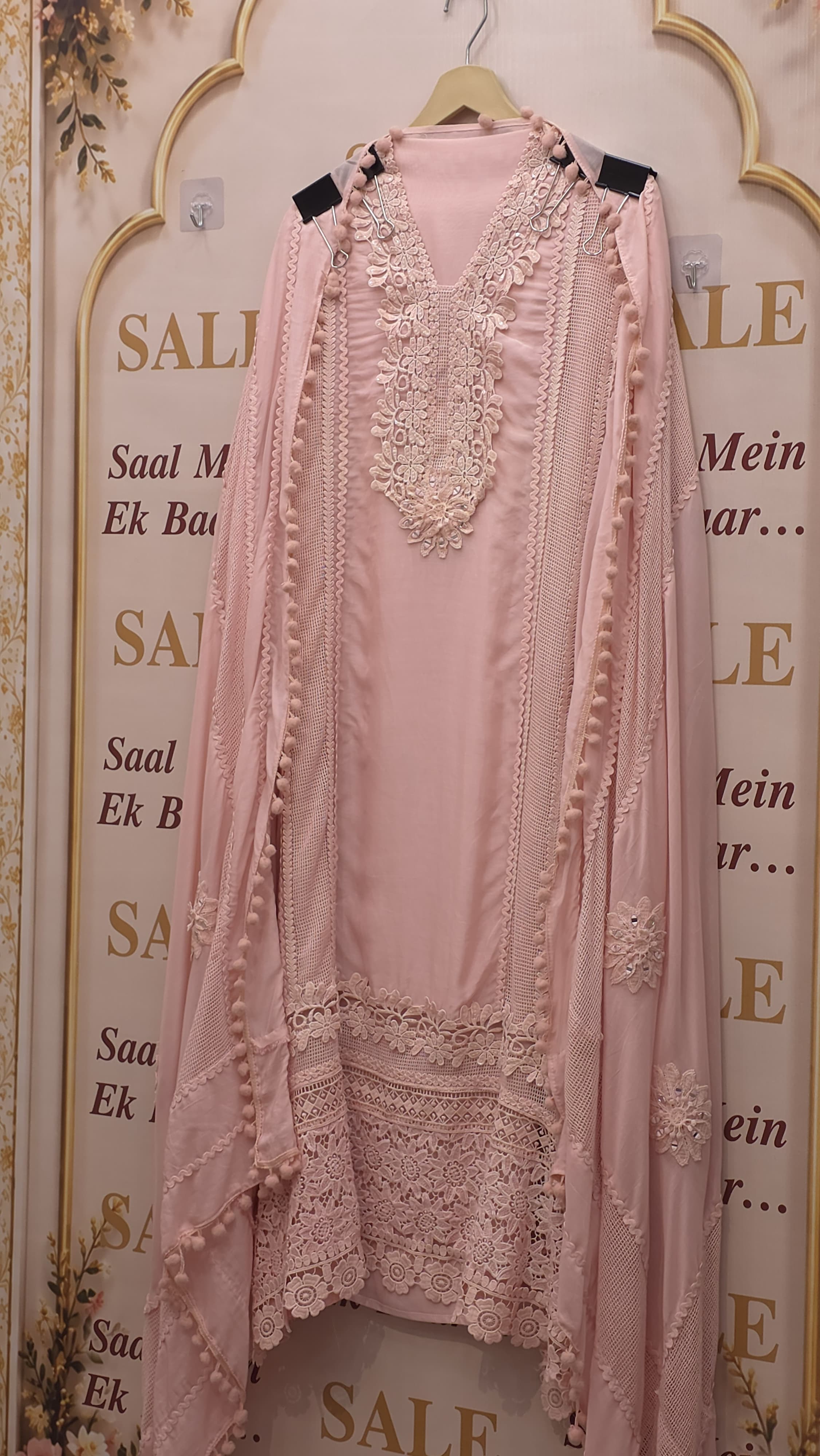 Pakistani Crochet Pure Mulchanderi Suit