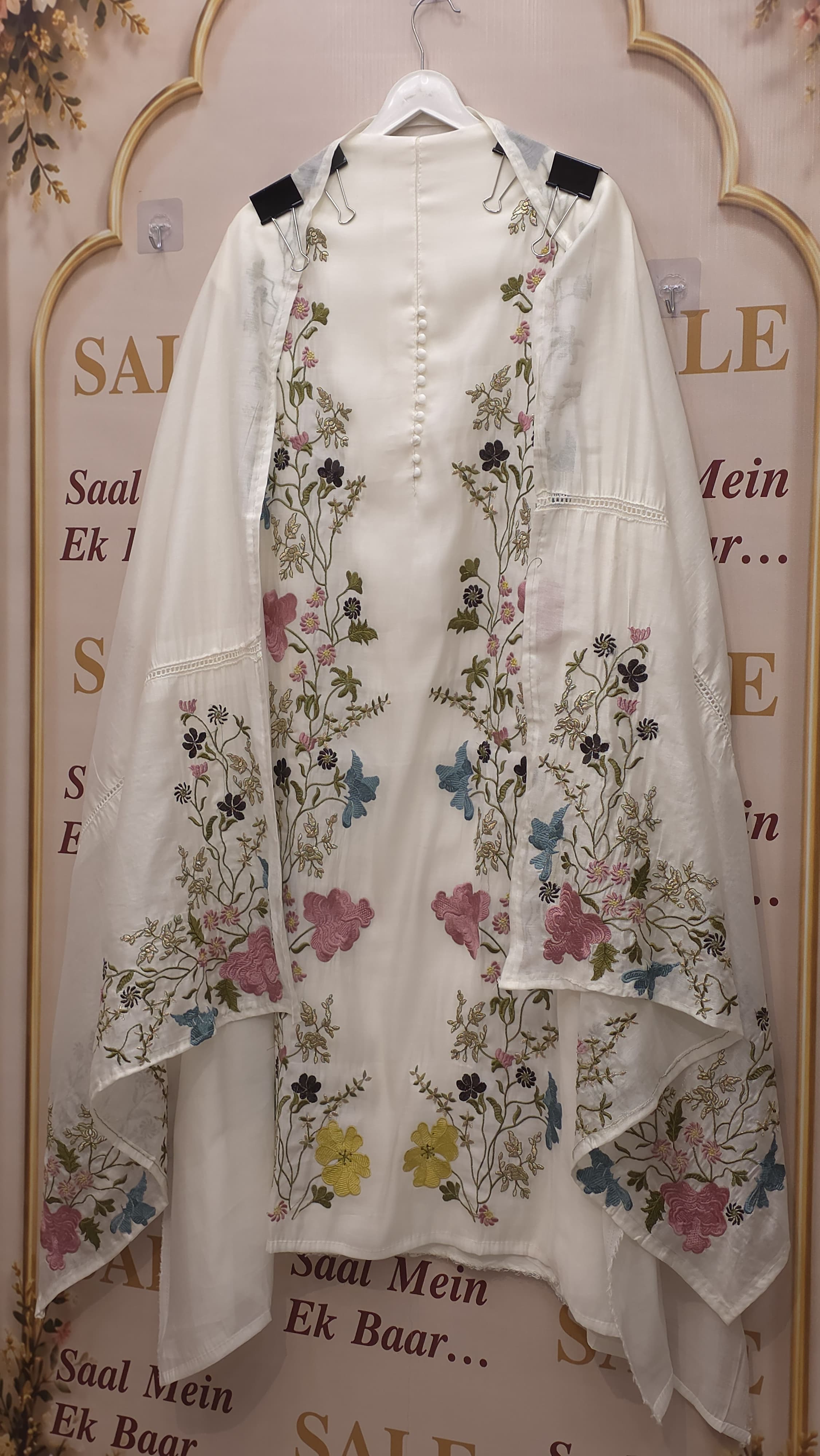 Elegant Modal Muslin Threadwork Suit