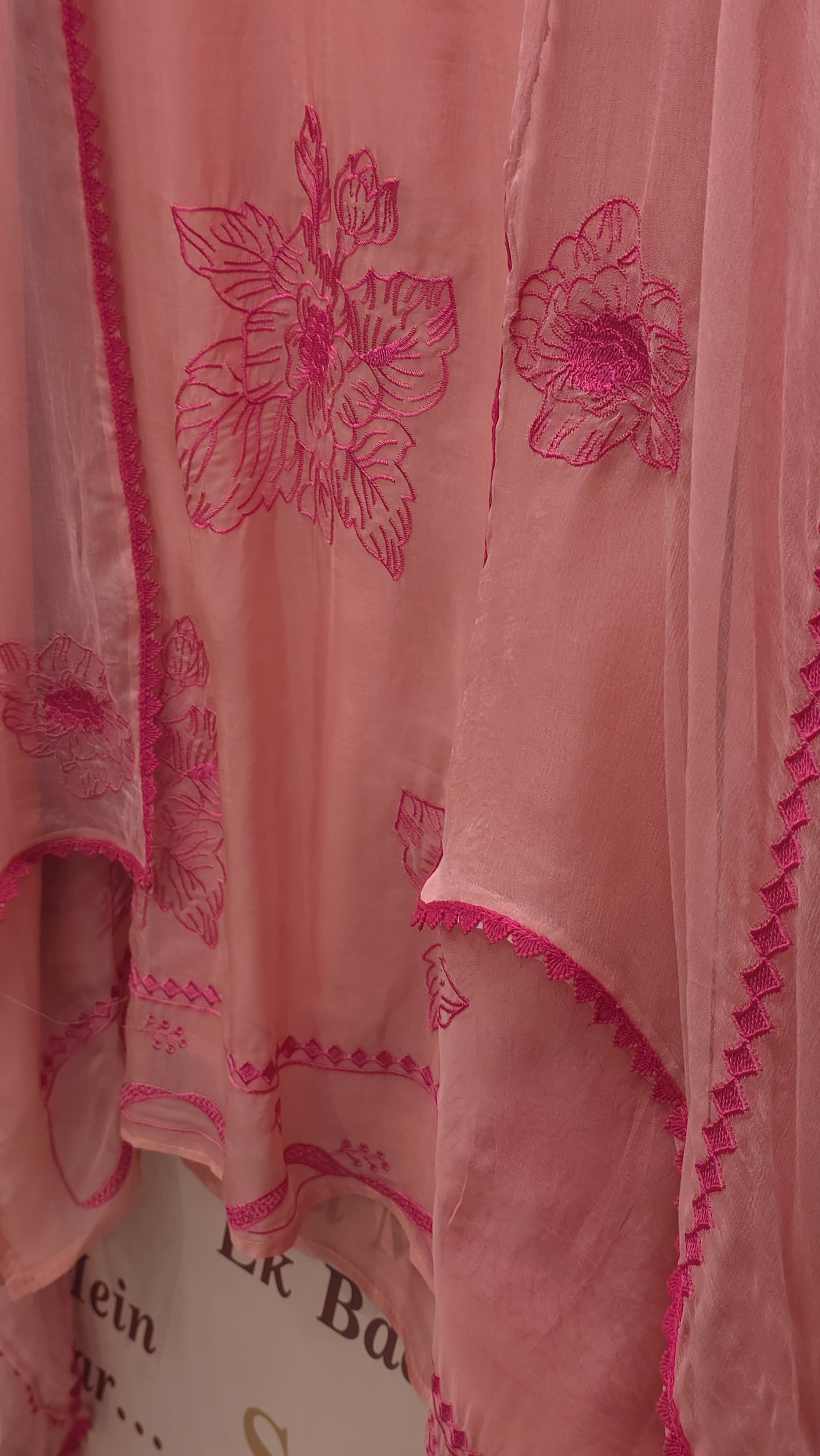 Stylish Organza  Suit - Sleeve & Bottom Work