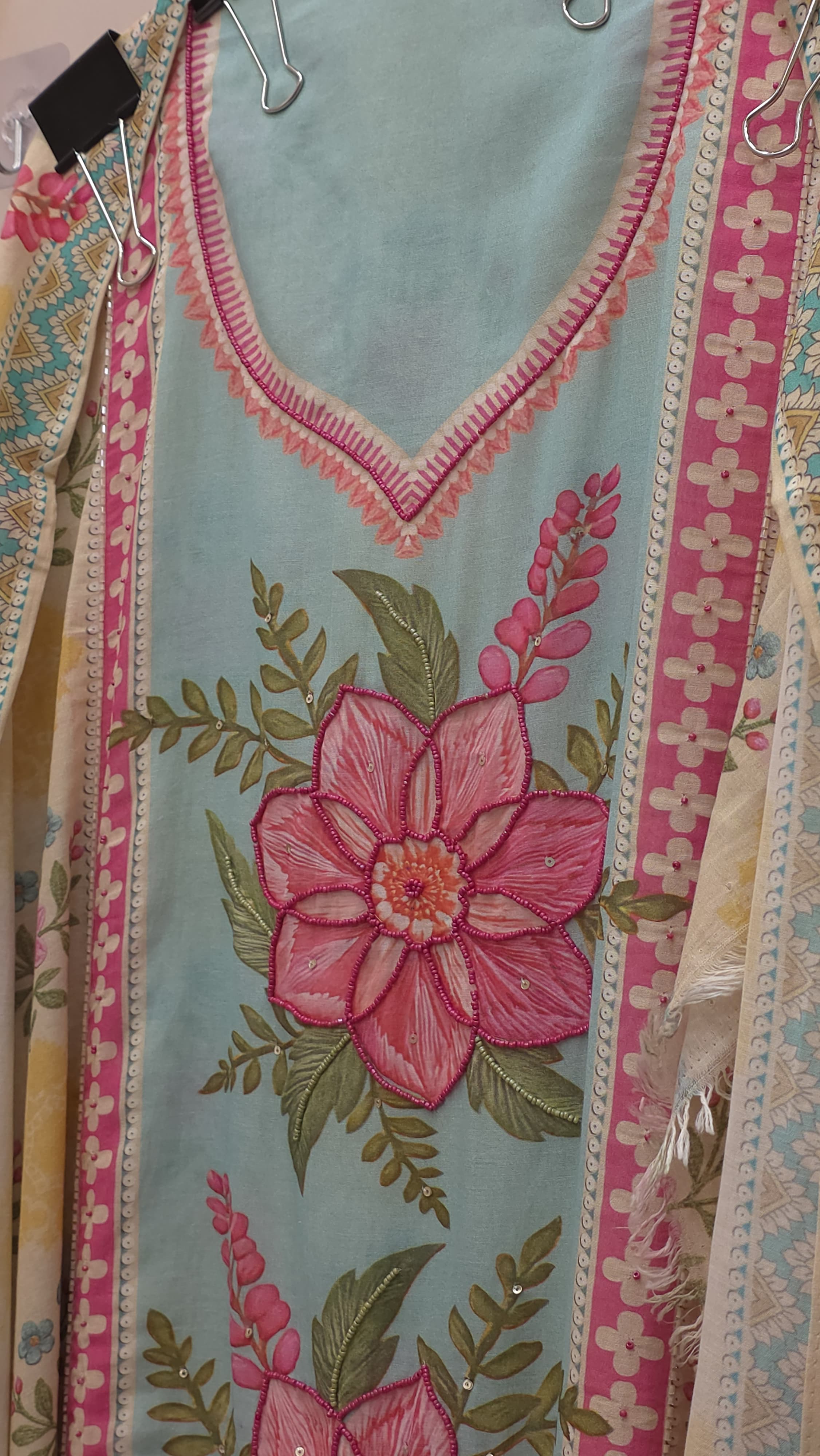Floral Malchanderi Suit With Beadwork