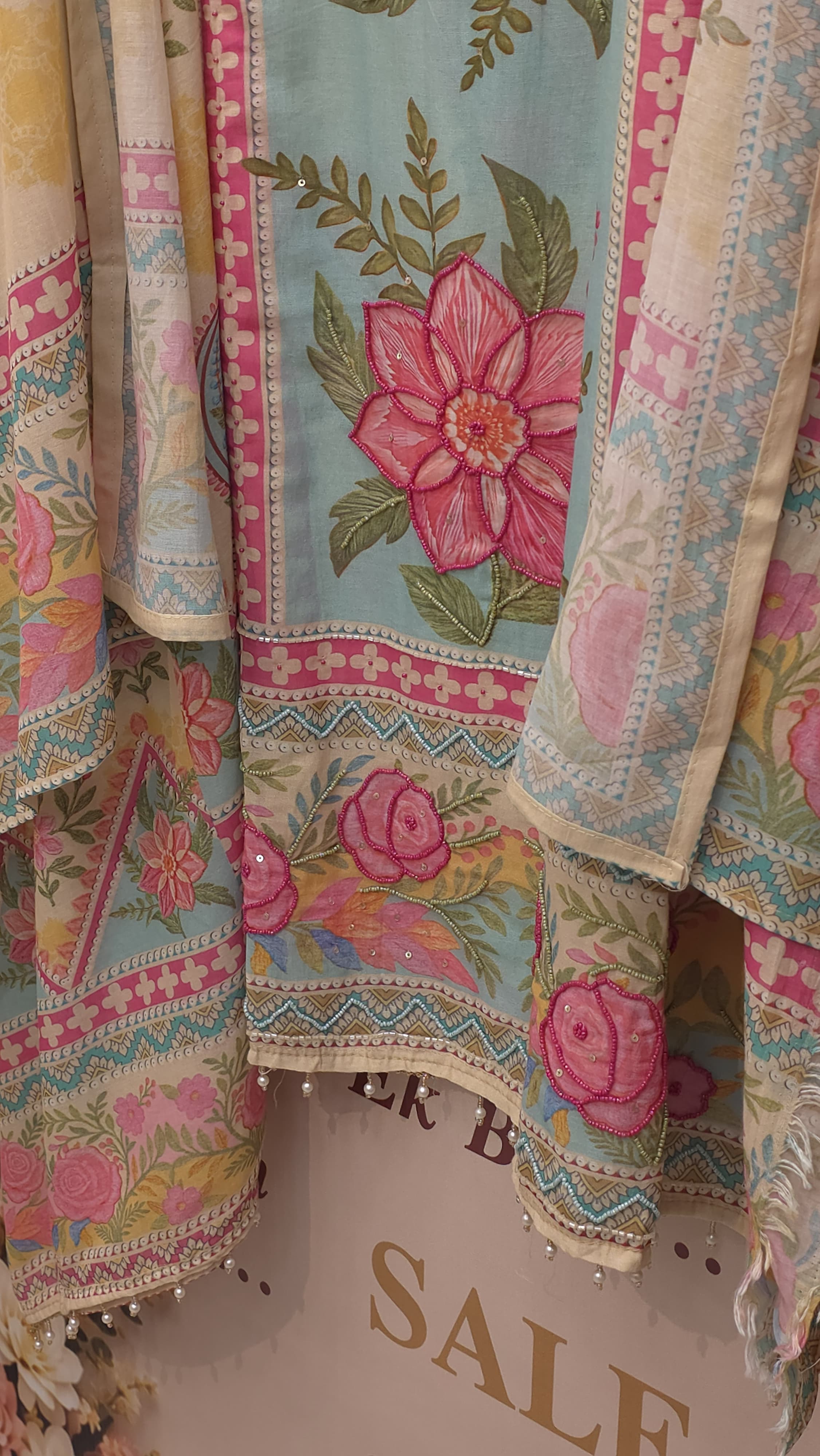 Floral Malchanderi Suit With Beadwork