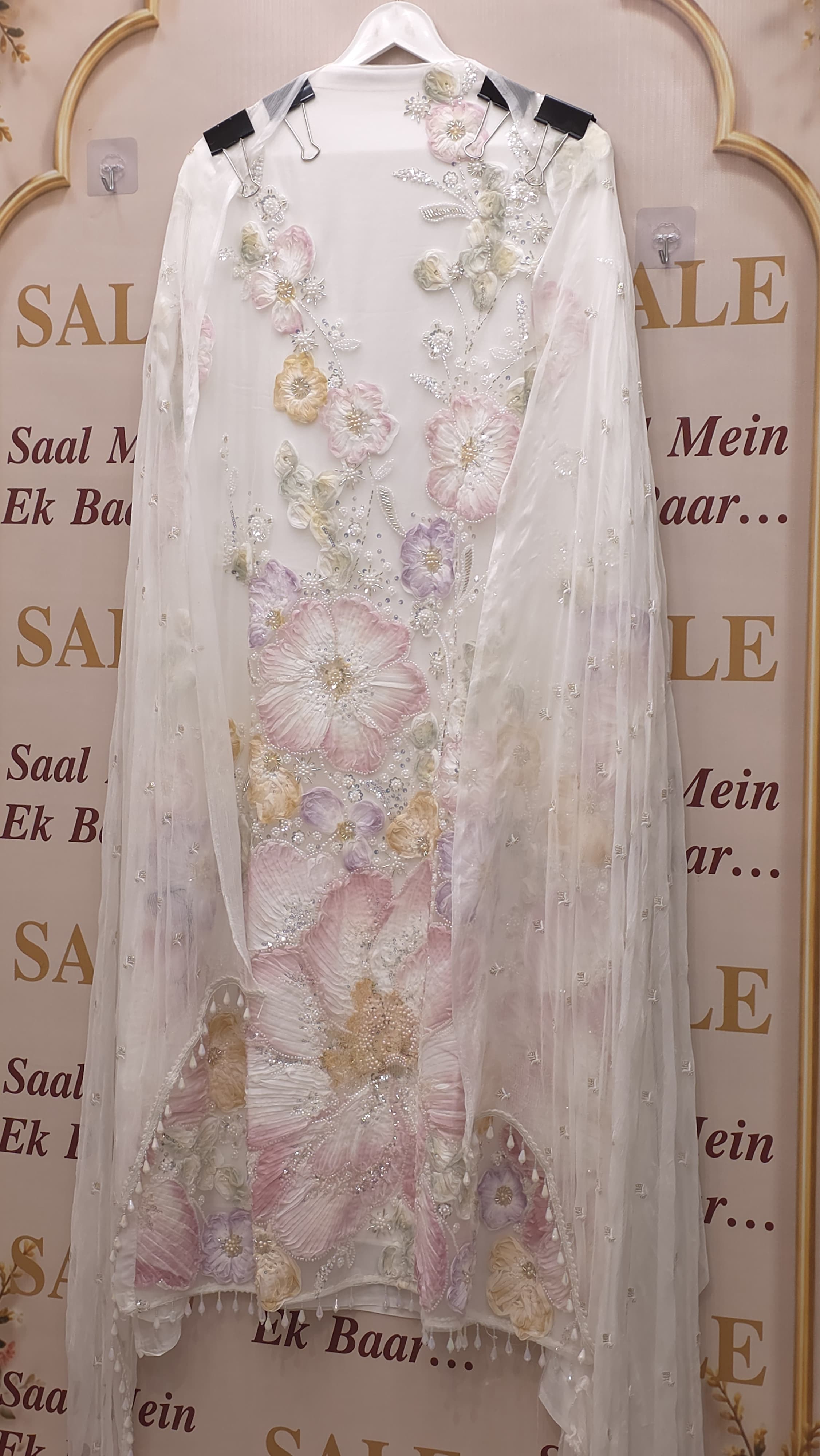 Indo-Western Suit - 3D Floral Embroidery