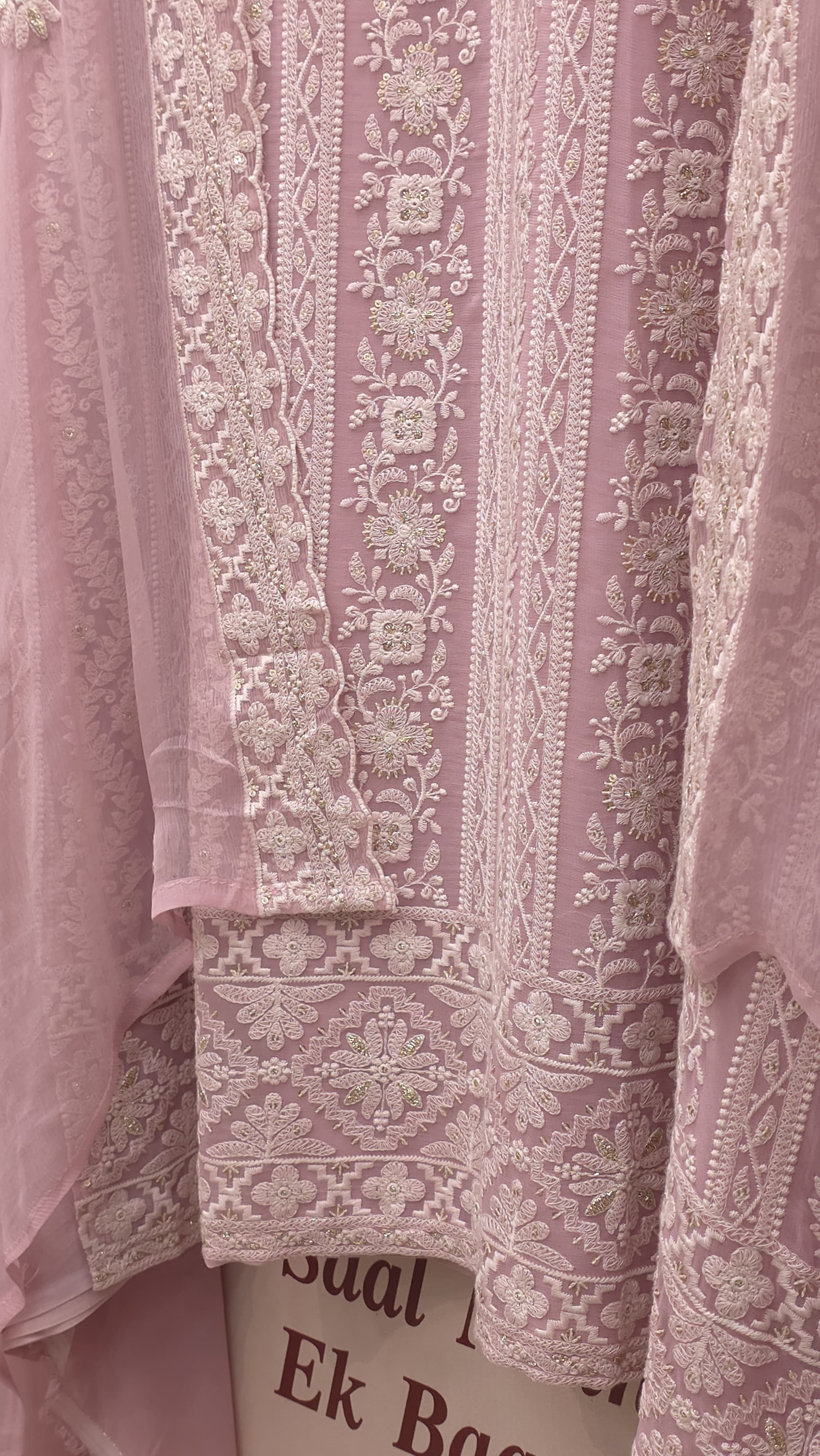 Georgette Lucknowi Suit with Pure Dupatta