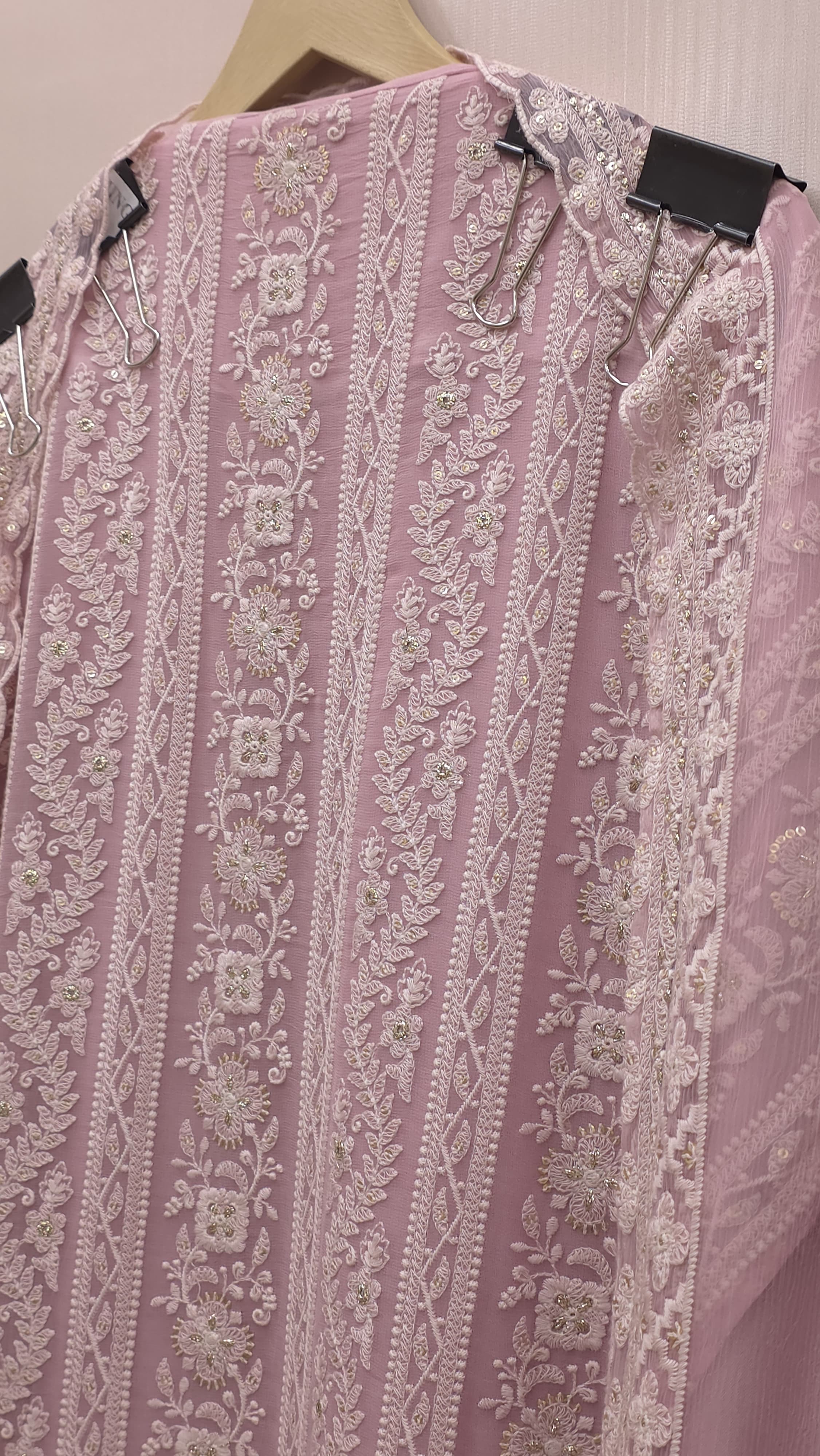 Georgette Lucknowi Suit with Pure Dupatta