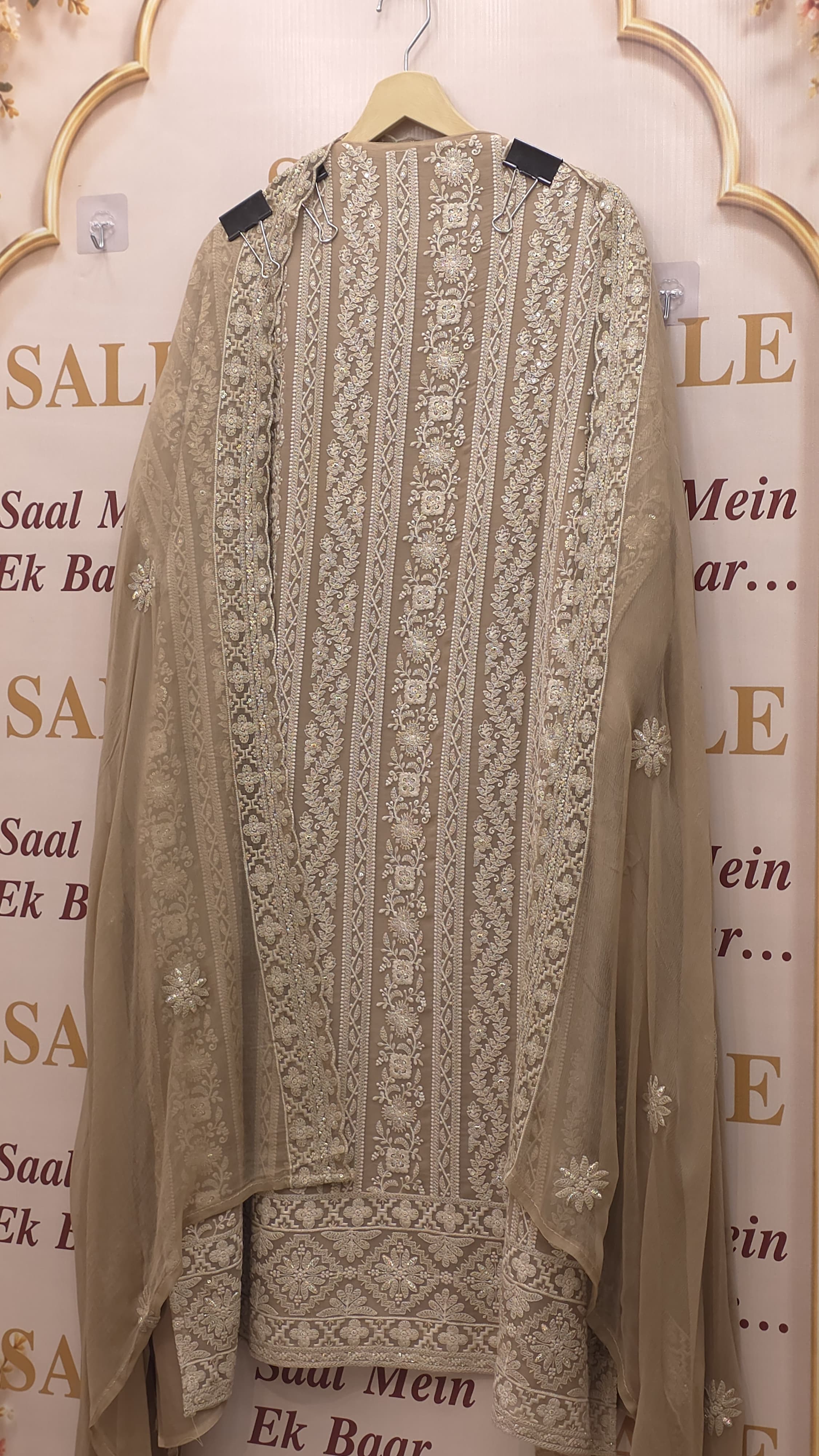 Georgette Lucknowi Suit with Pure Dupatta
