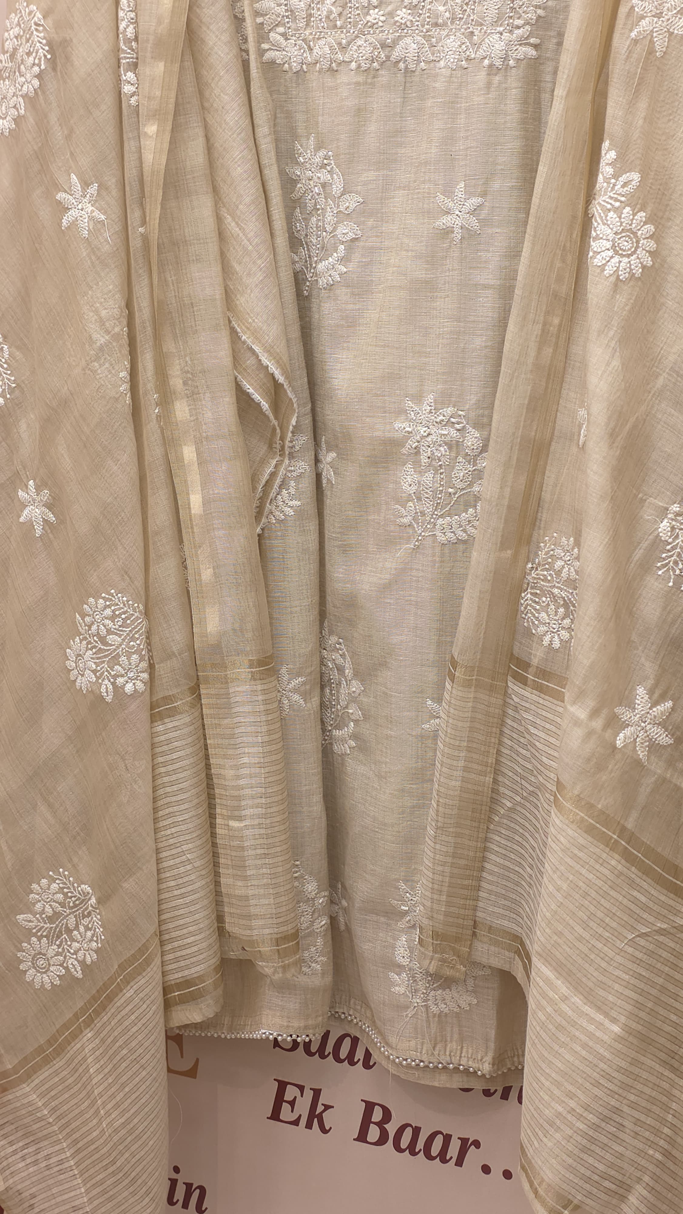 Jamdani Suit With Lucknowi Embroidery