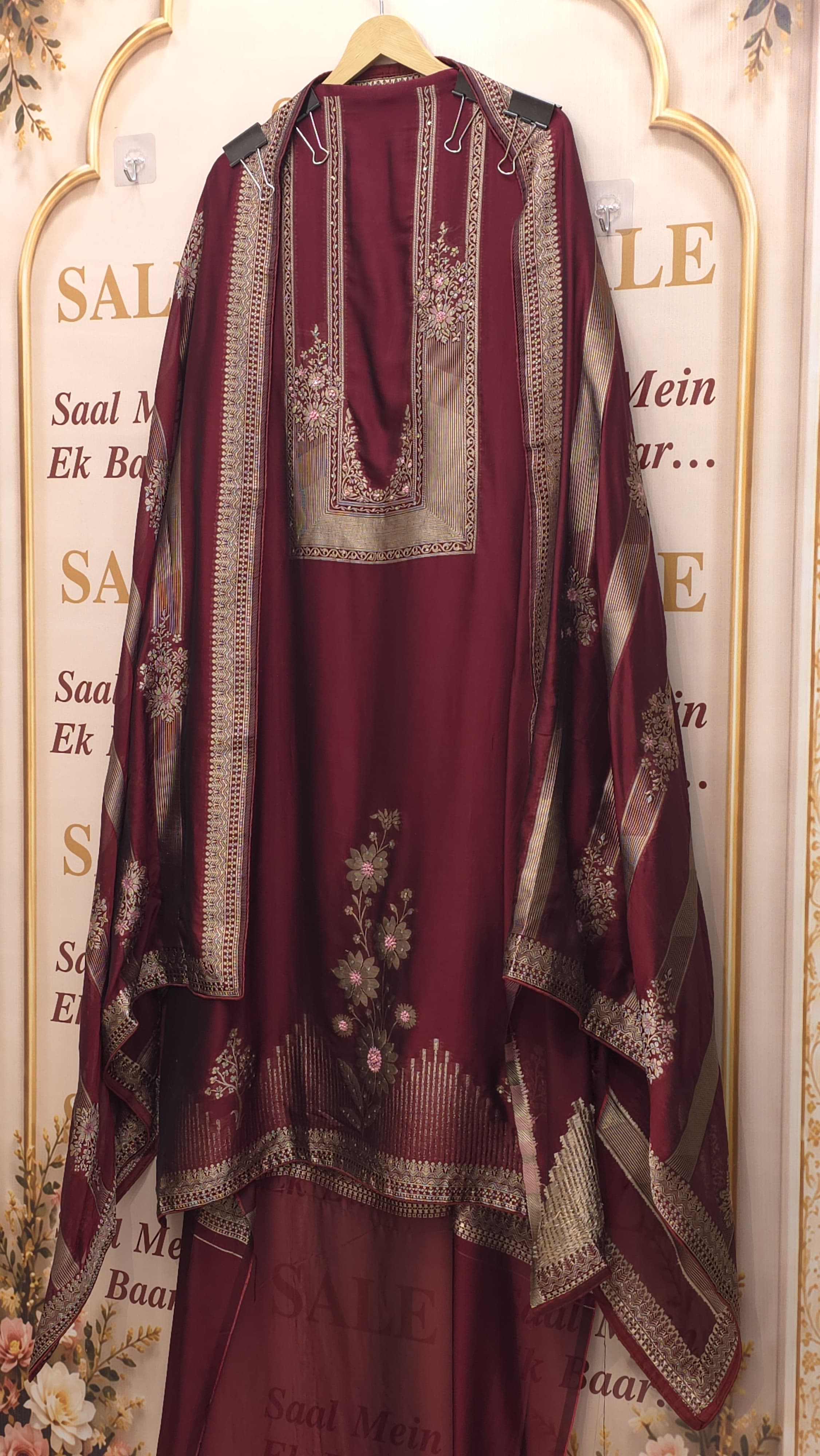 Burgundy Kanjivaram Silk Suit