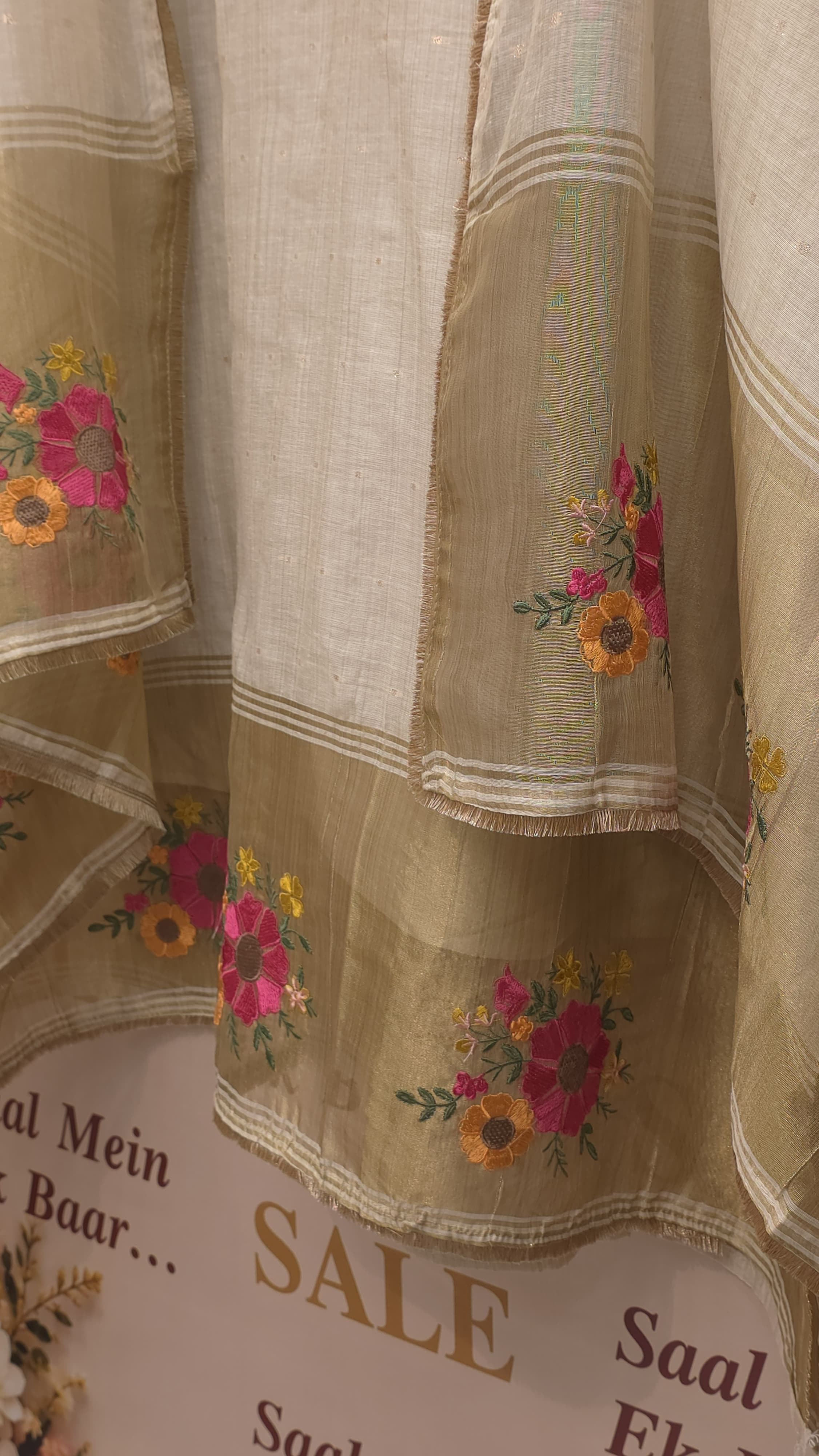 Floral Embroidered Jamdani Cotton Suit
