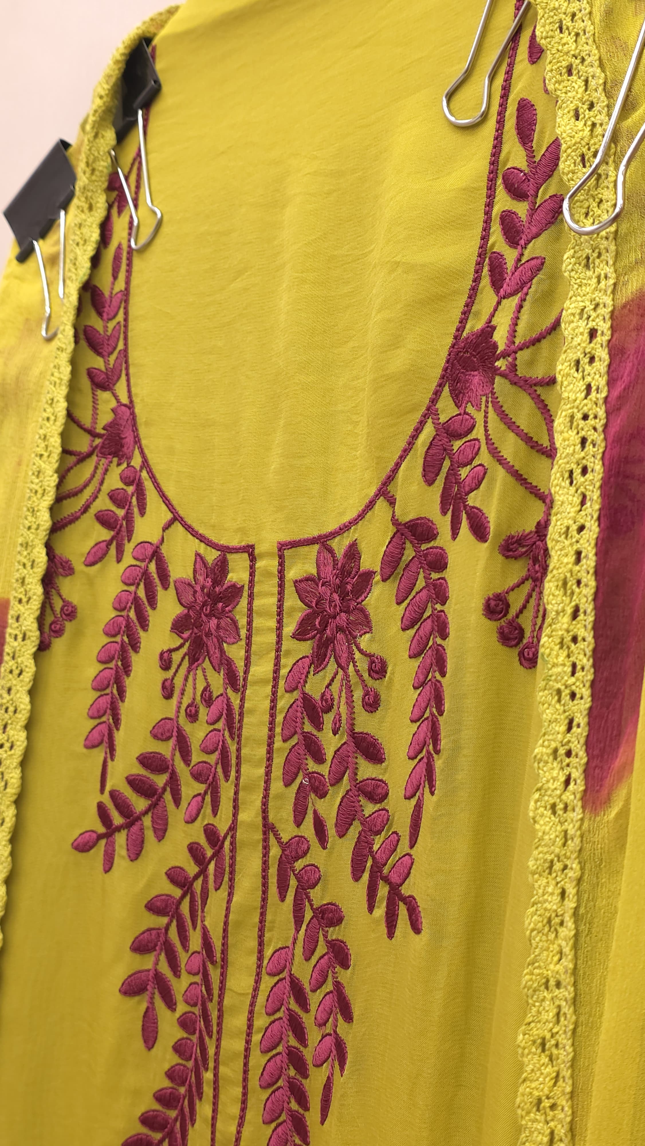 Stylish Organza  Suit with Tie & Dye Chiffon Dupatta
