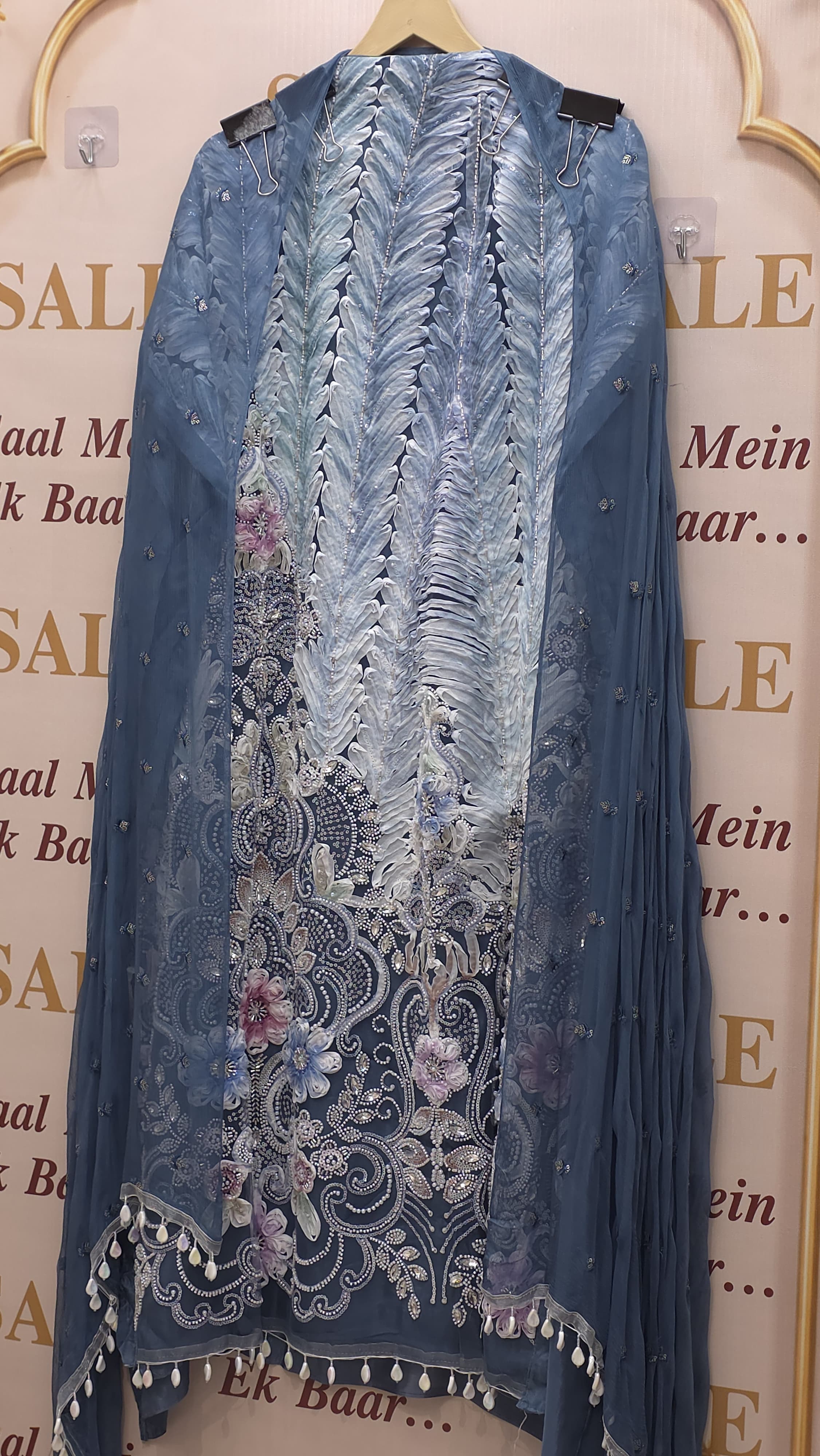 Indo-Western Suit - Feather Feel Embroidery
