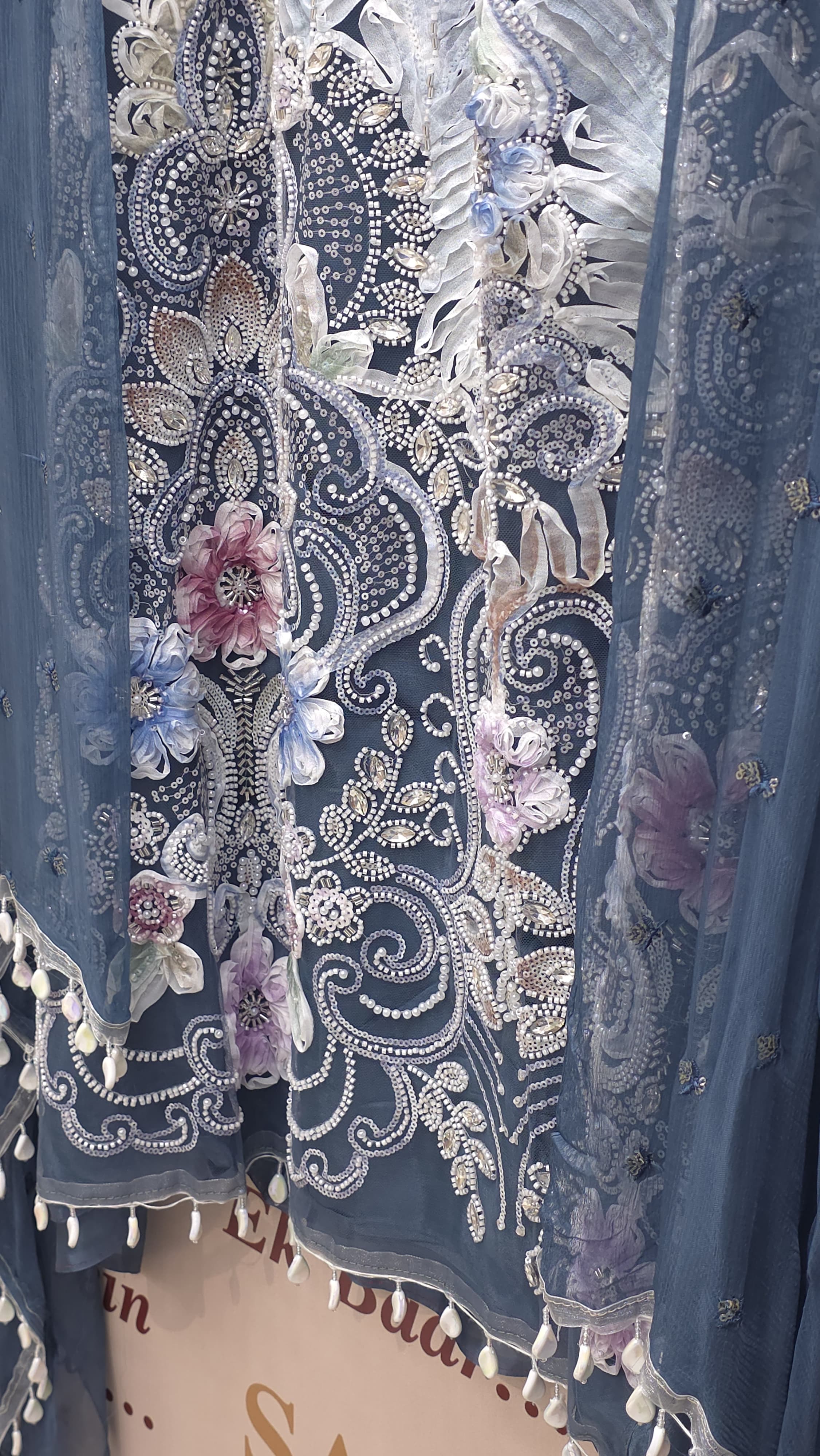 Indo-Western Suit - Feather Feel Embroidery