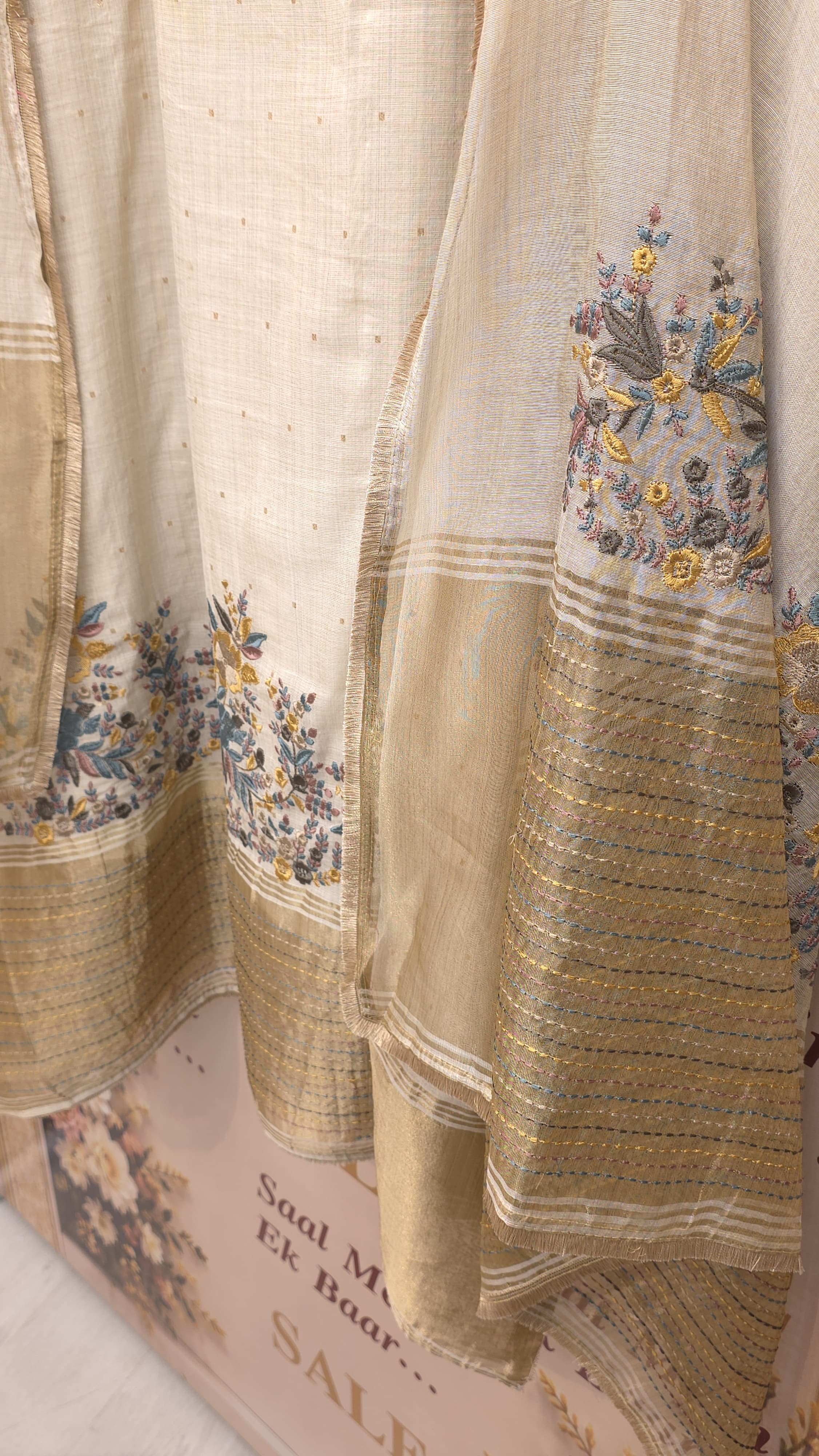 Exclusive Kantha Embroidered Jamdani Suit