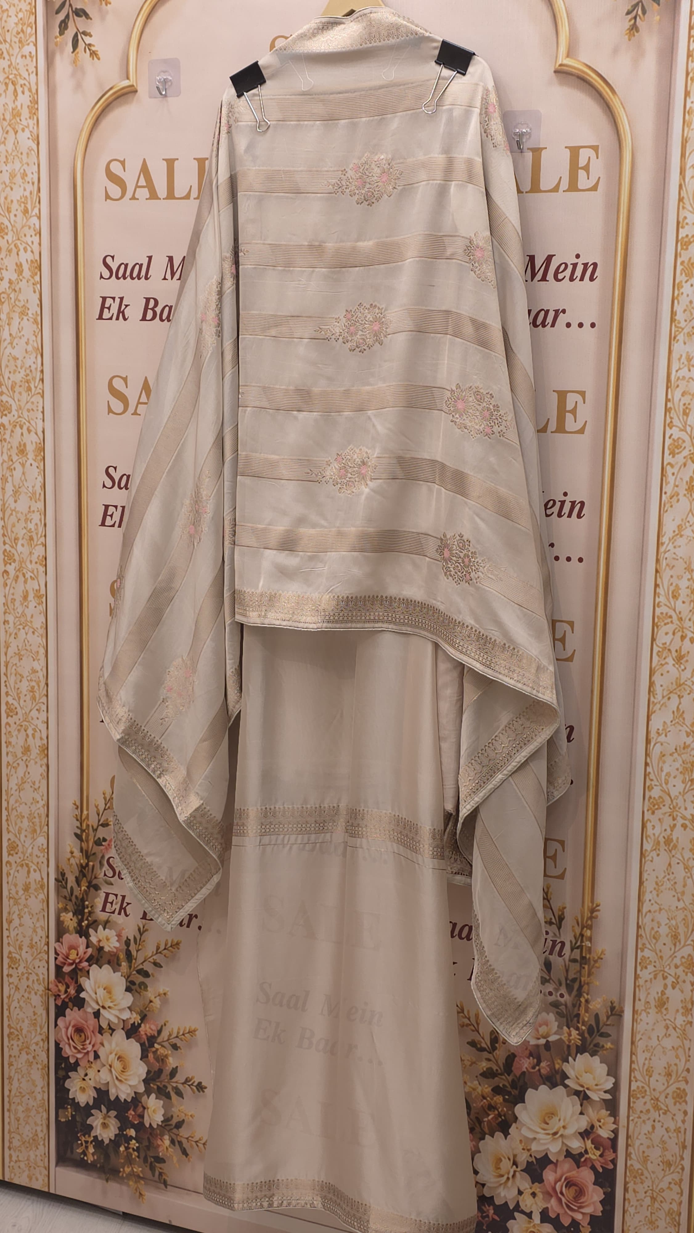 Ivory Kanjivaram Silk Suit