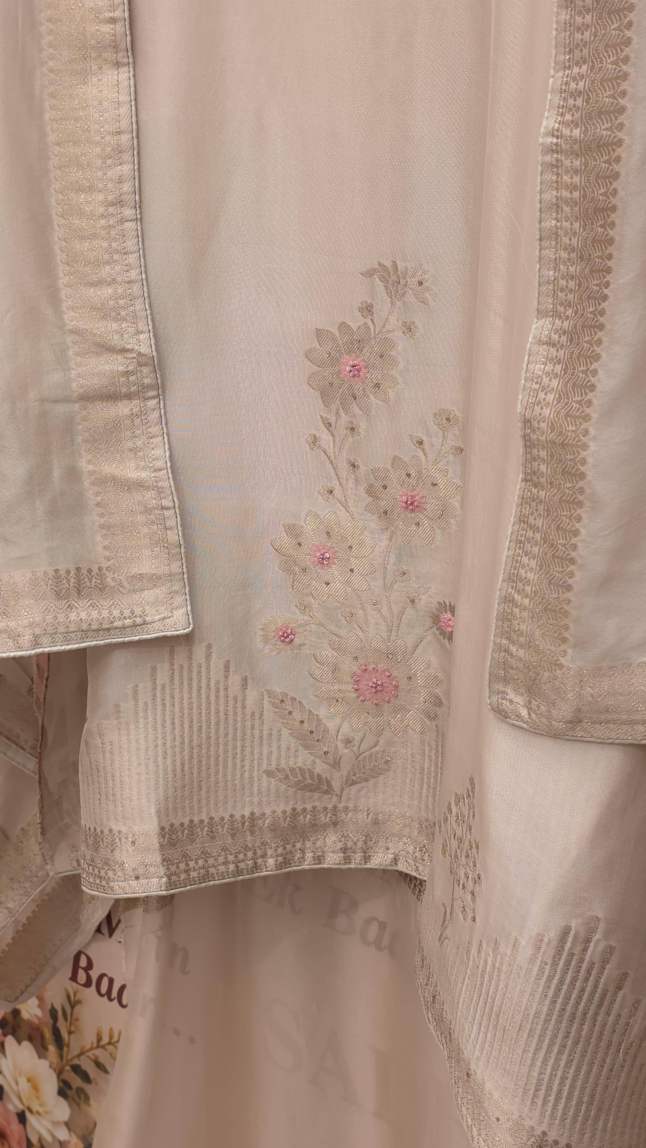 Ivory Kanjivaram Silk Suit