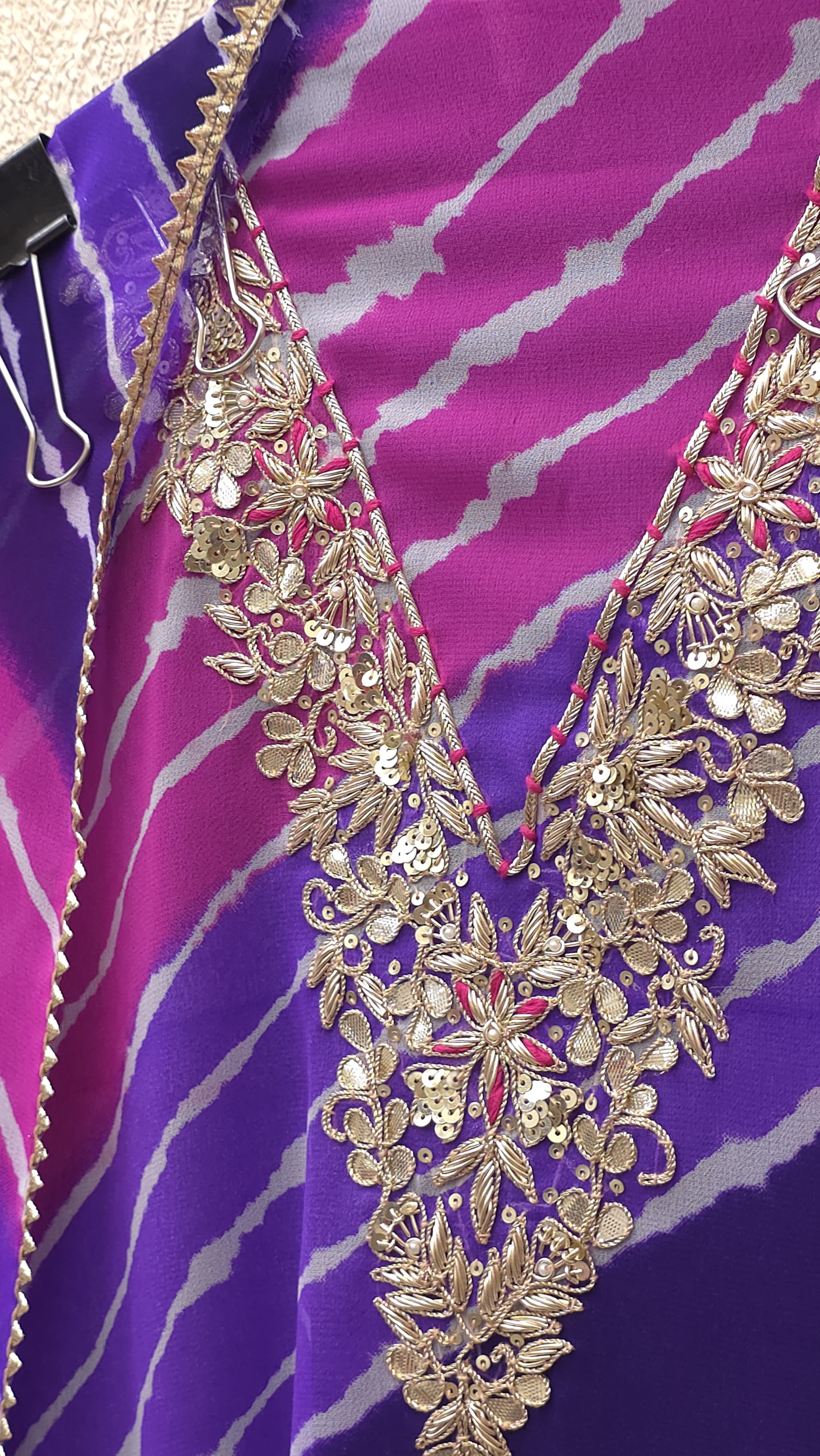 Georgette Leheriya V-Neck Handwork Suit