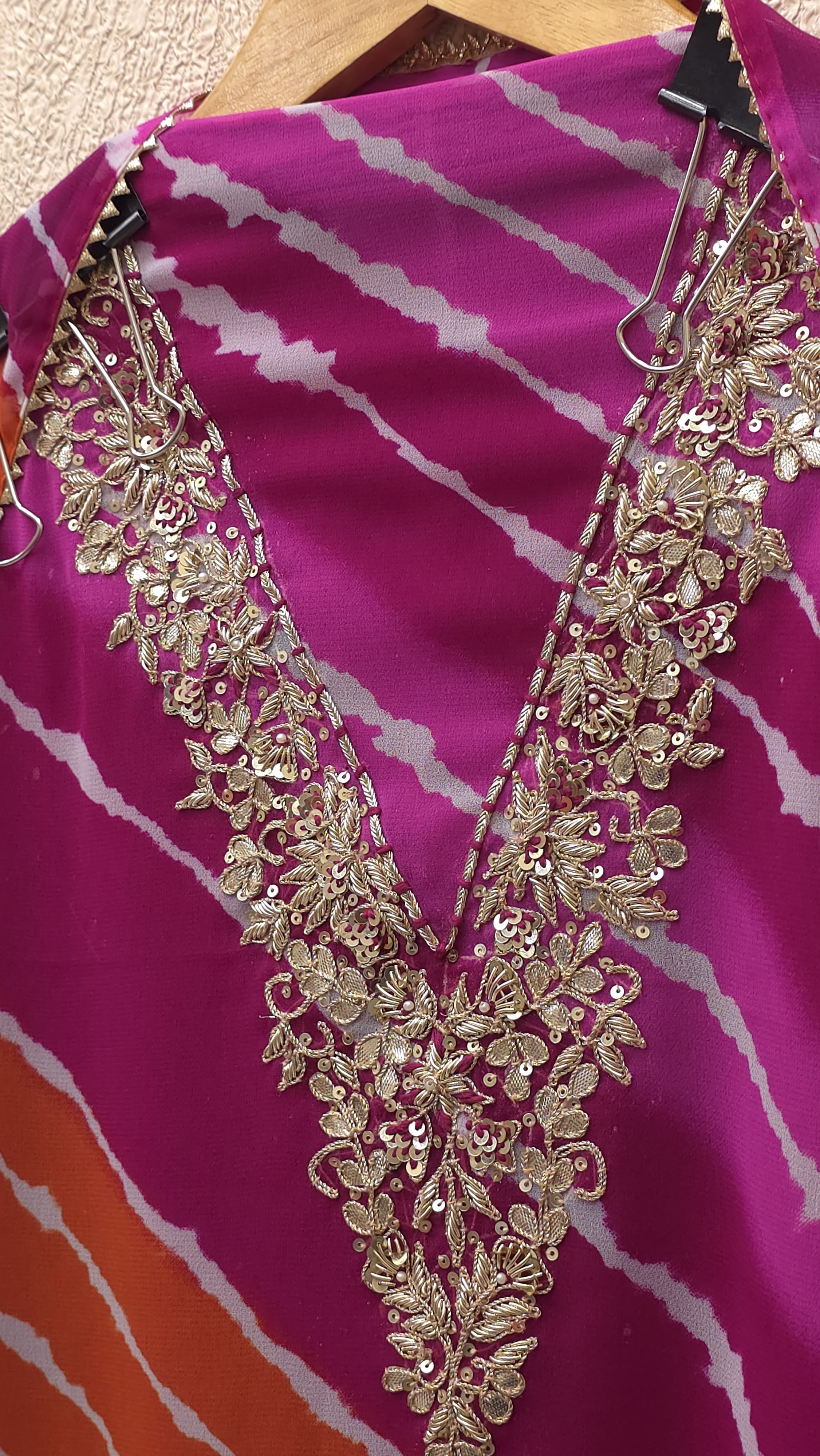 Georgette Leheriya V-Neck Handwork Suit