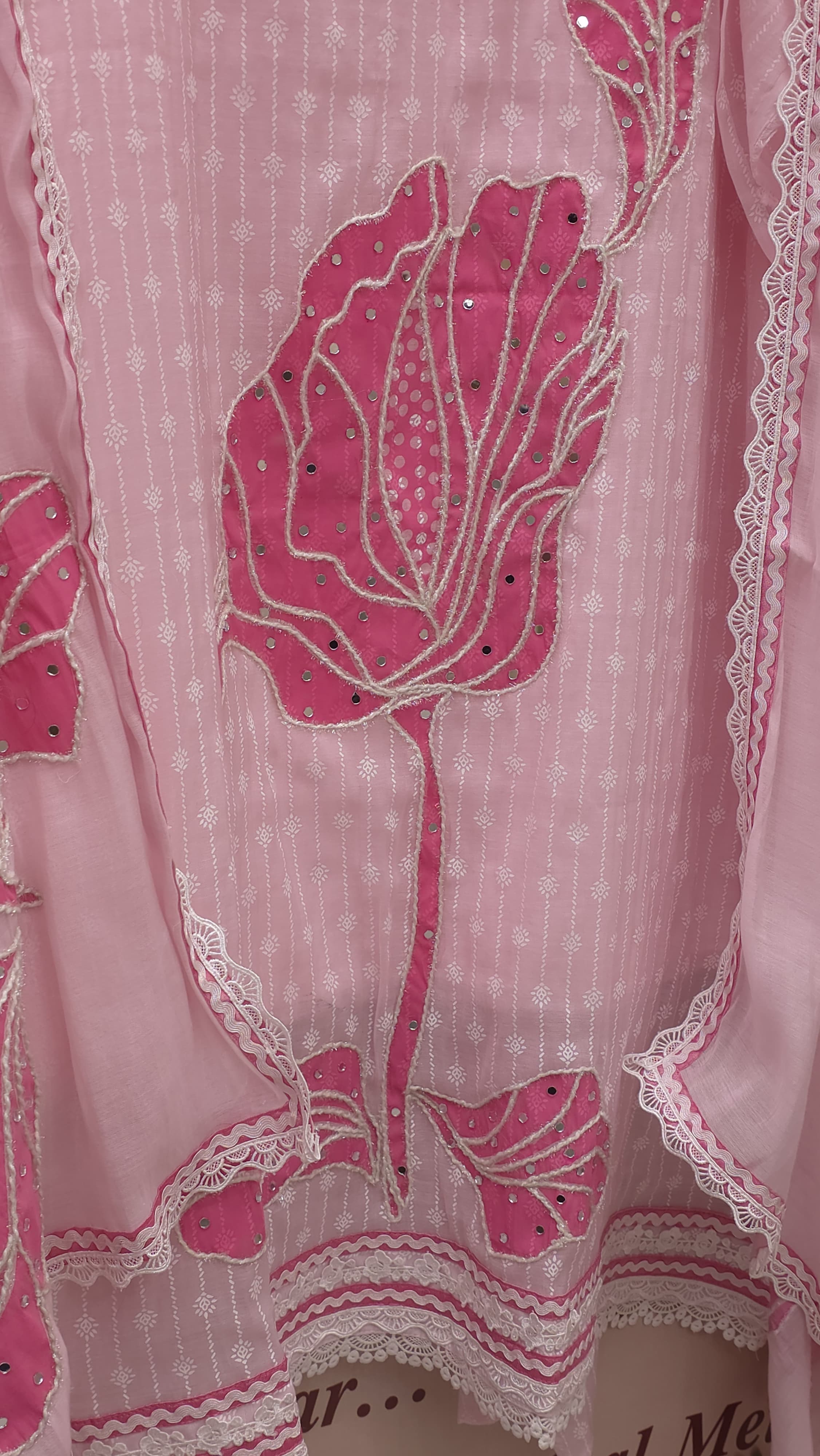 Designer Brush Paint Pure Mul Chanderi Suit