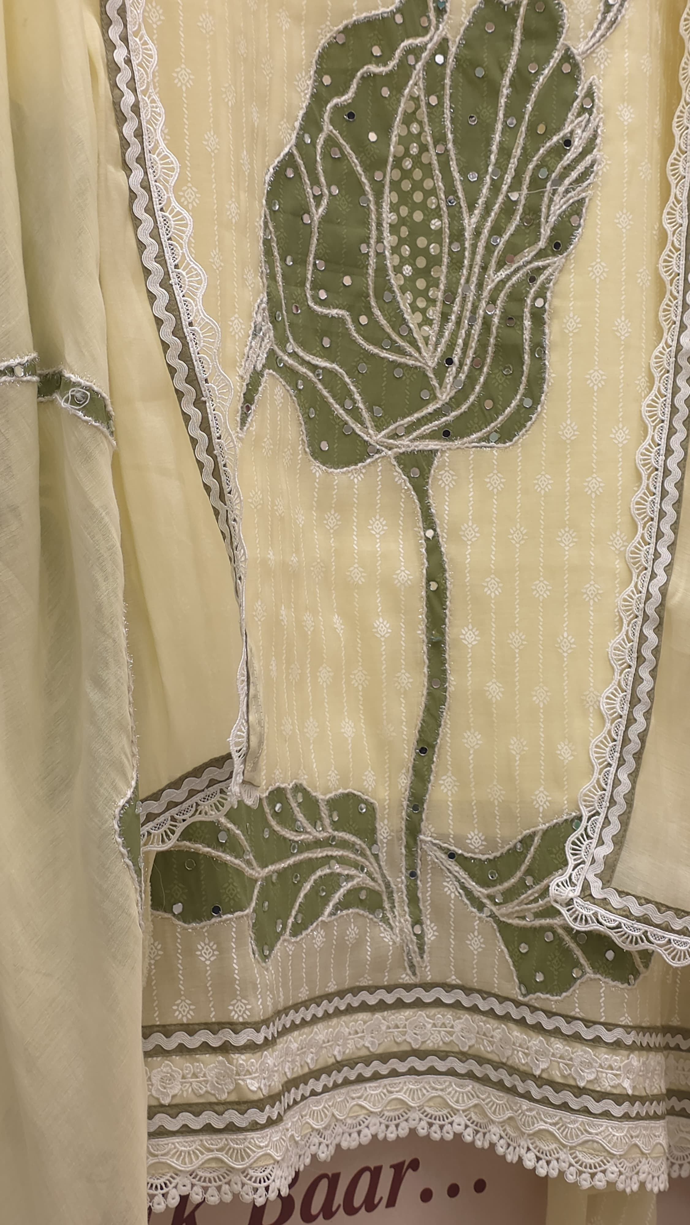 Designer Brush Paint Pure Mul Chanderi Suit