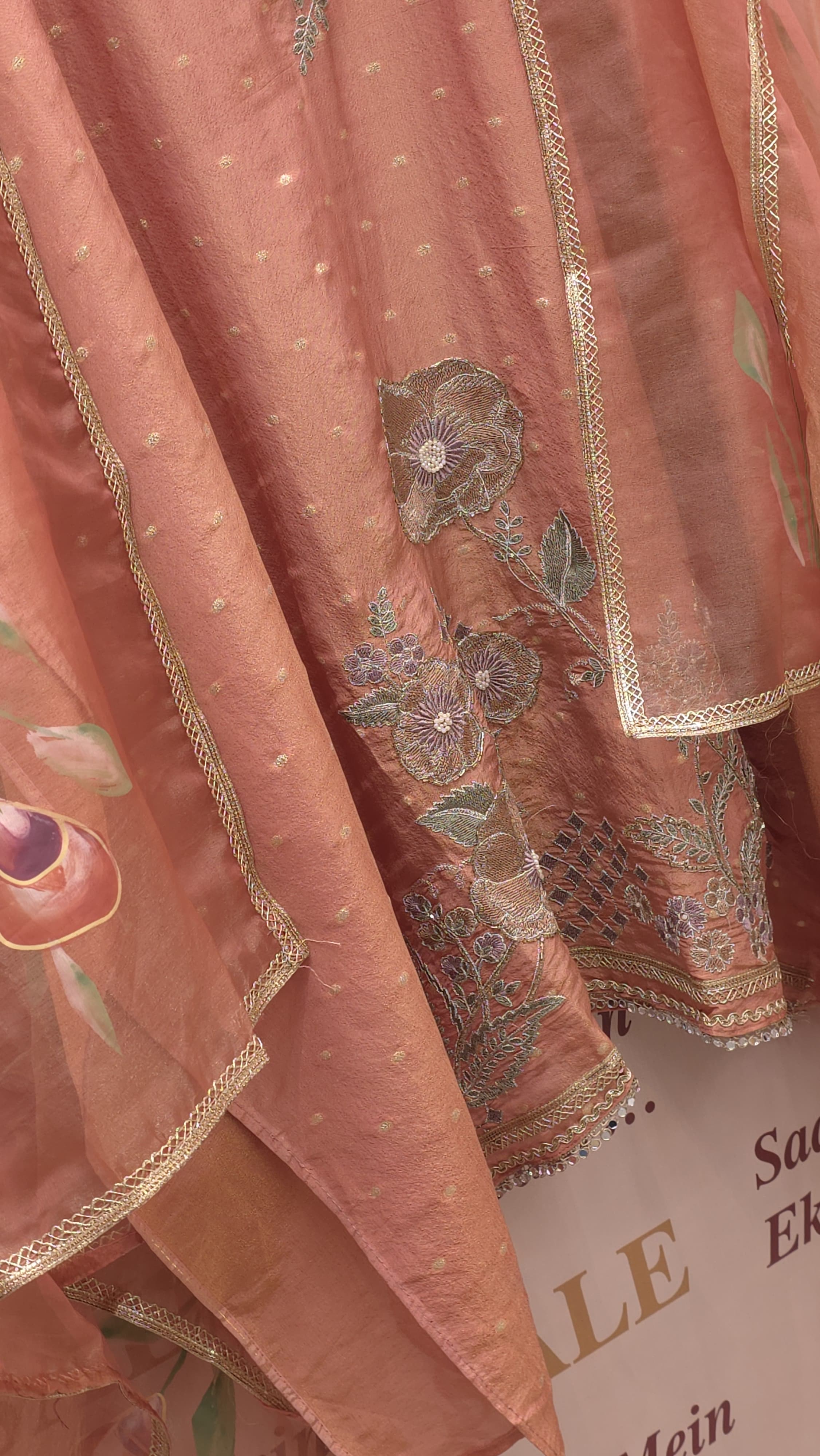 Formal Banarasi Tissue Embroidered Suit