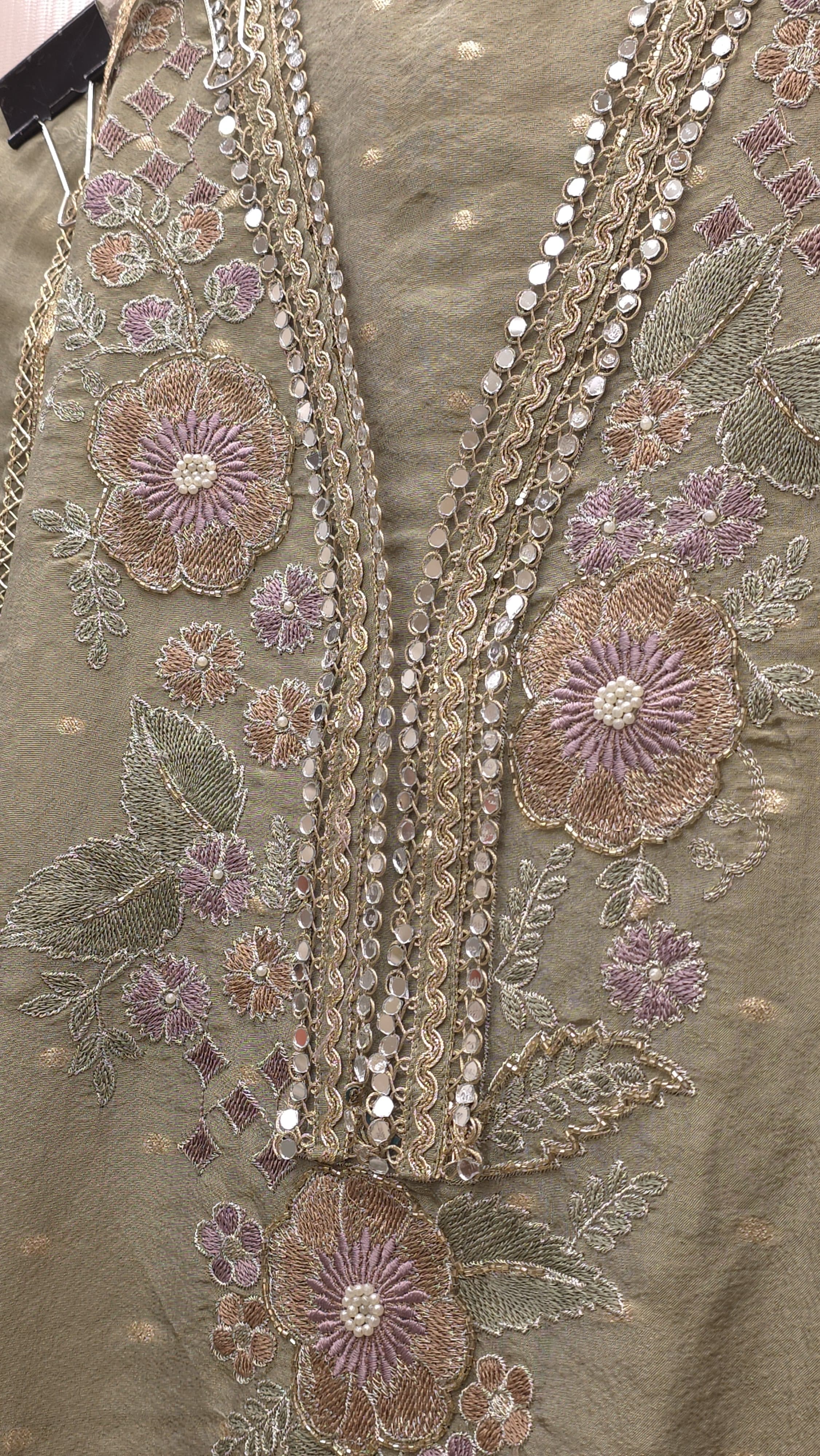 Formal Banarasi Tissue Embroidered Suit