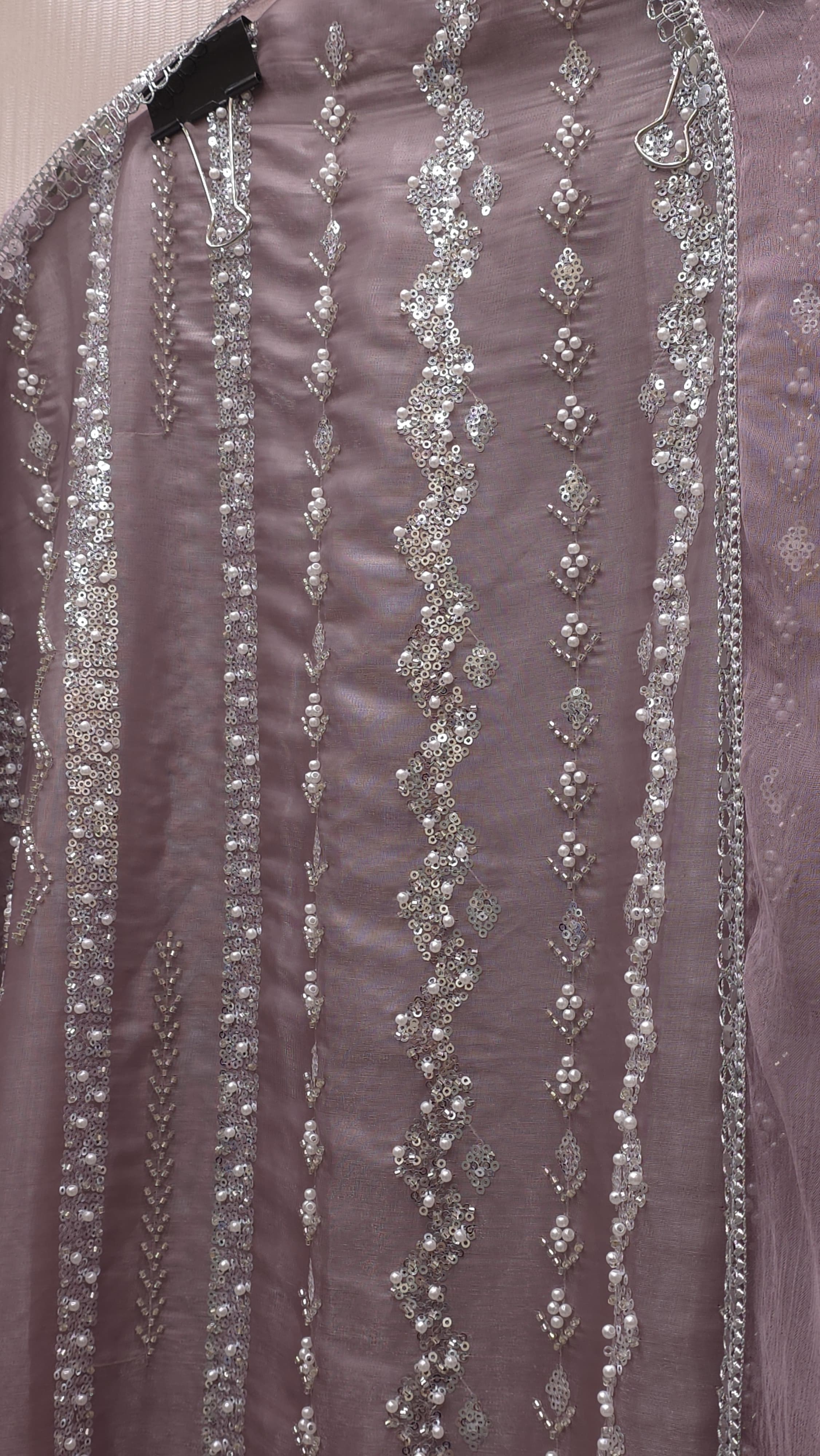 Indo-Western Suit Platinum Embroidered