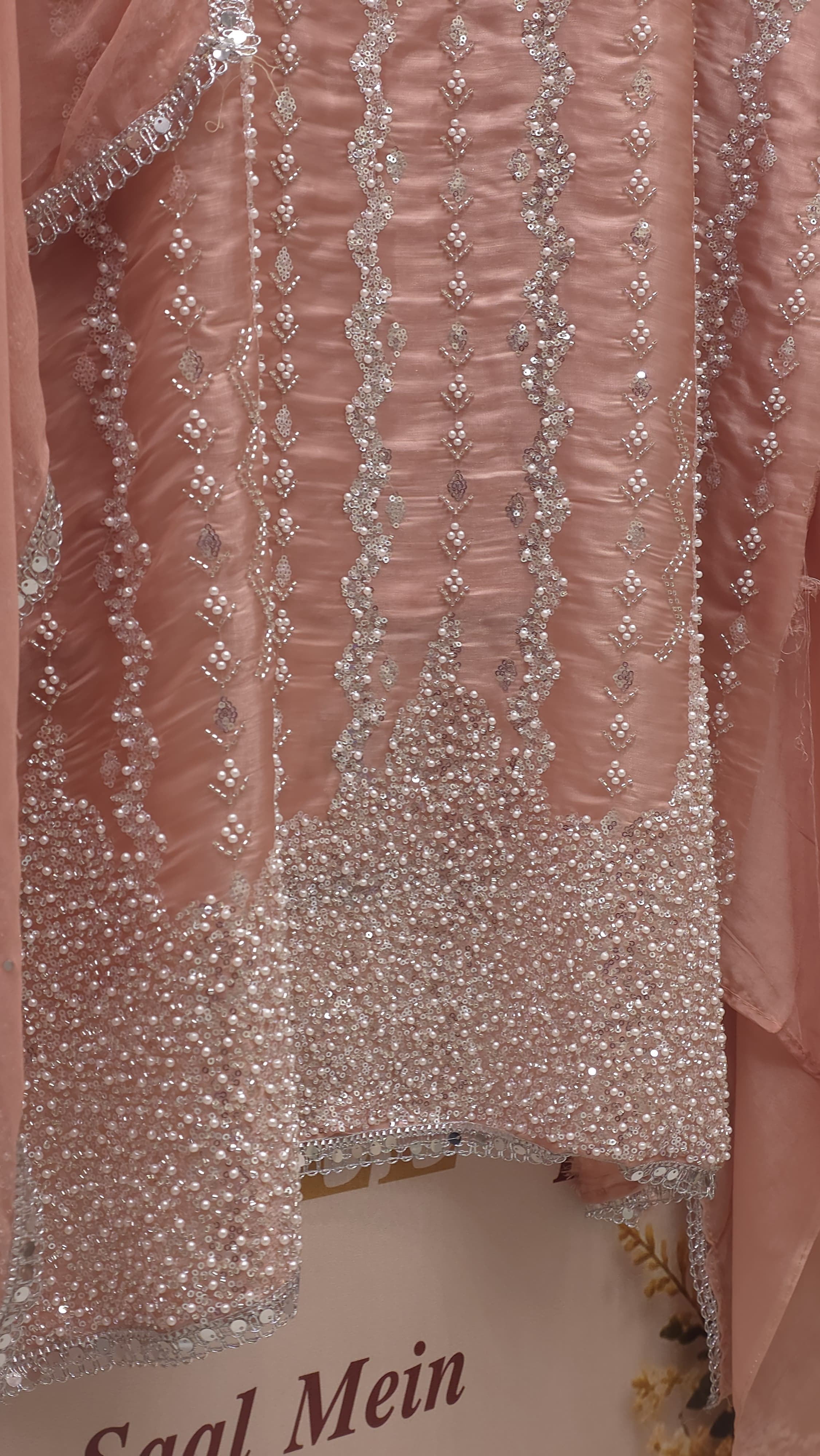 Indo-Western Suit Platinum Embroidered