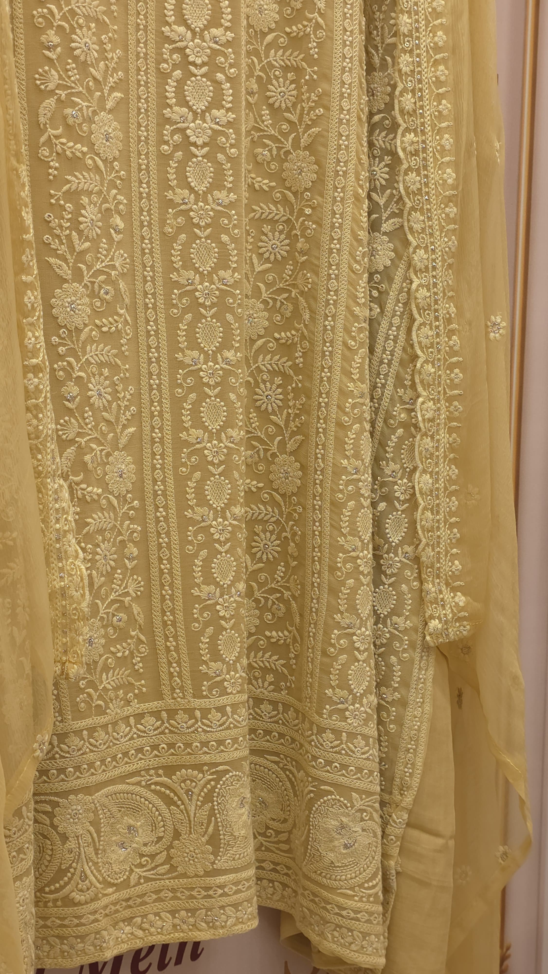 Fine Georgette Lucknowi Suit with Pure Chiffon Dupatta