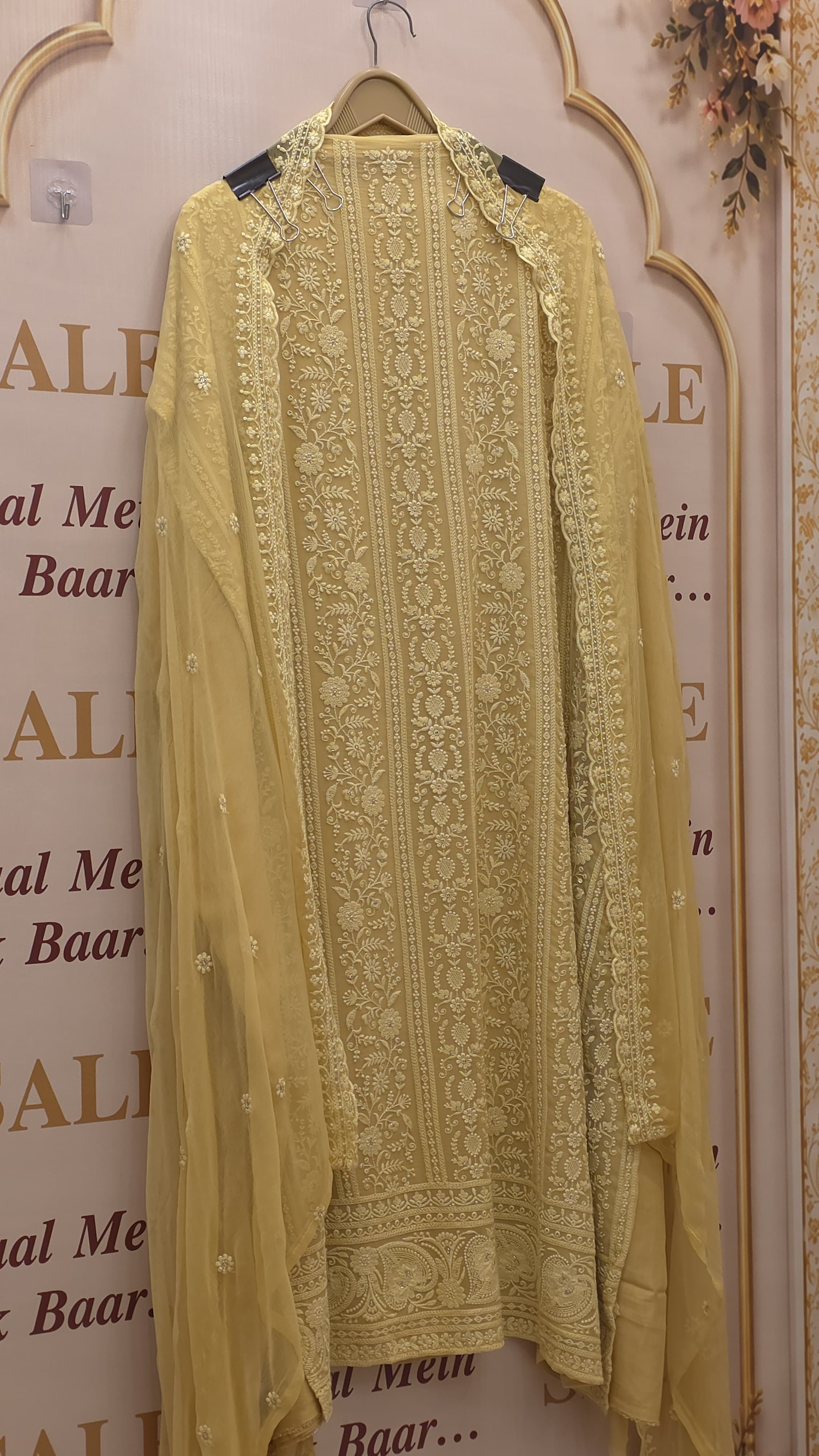 Fine Georgette Lucknowi Suit with Pure Chiffon Dupatta