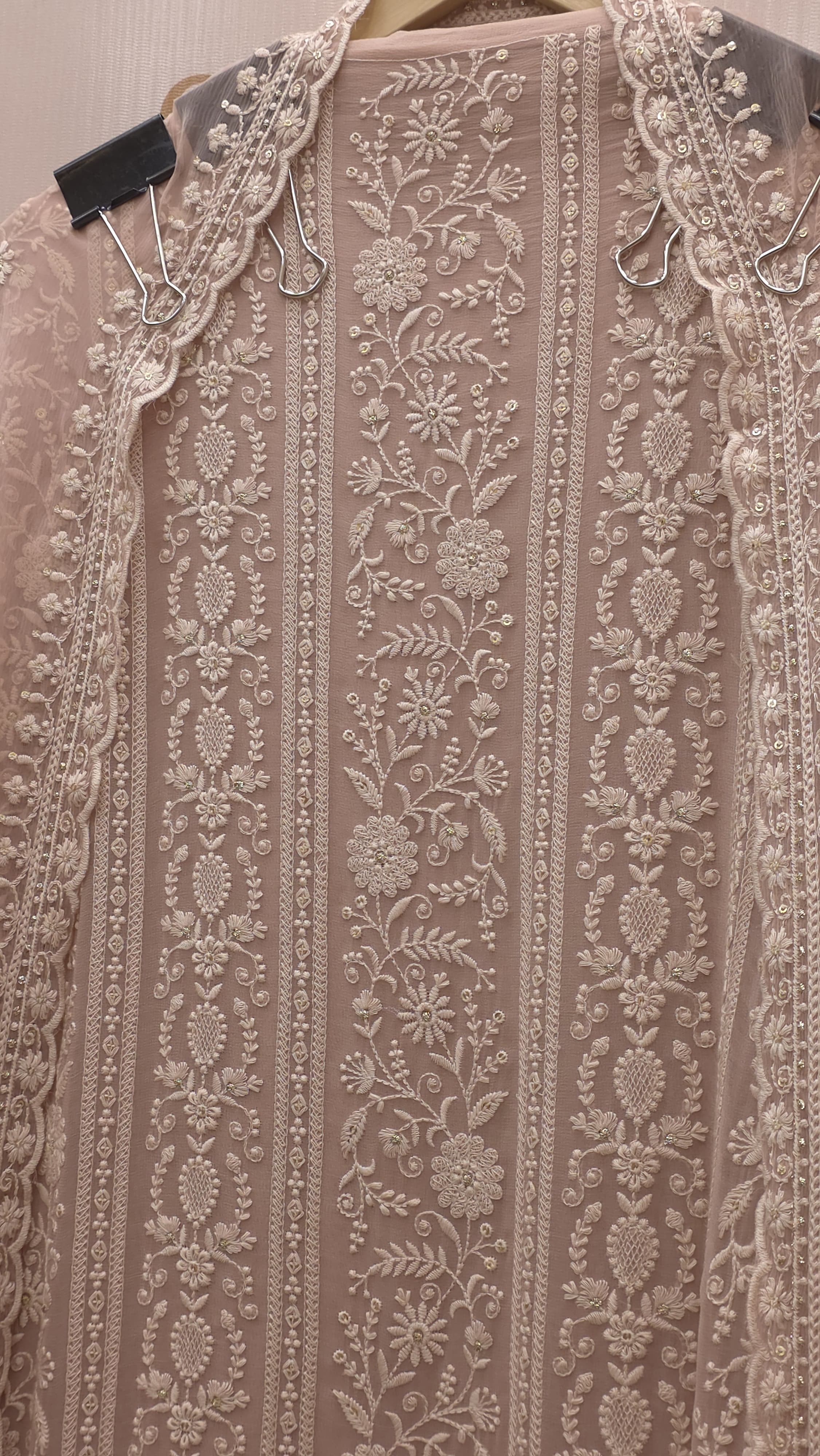 Fine Georgette Lucknowi Suit with Pure Chiffon Dupatta