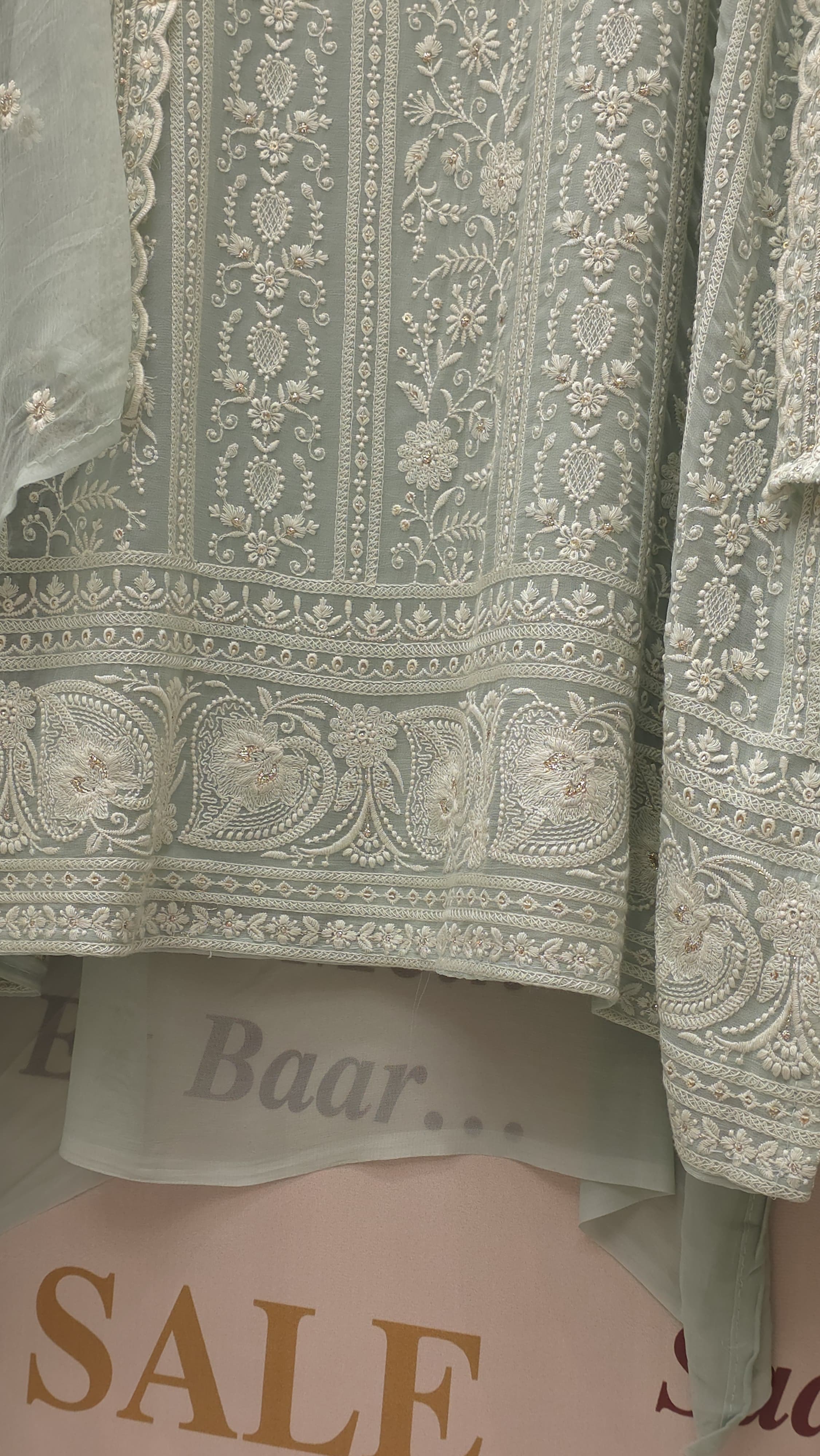 Fine Georgette Lucknowi Suit with Pure Chiffon Dupatta