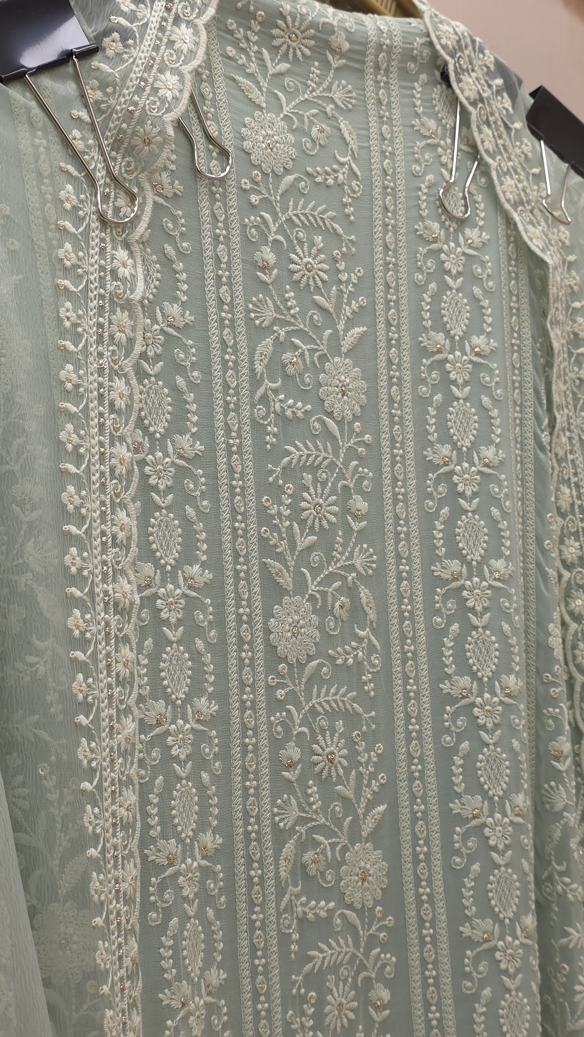 Fine Georgette Lucknowi Suit with Pure Chiffon Dupatta