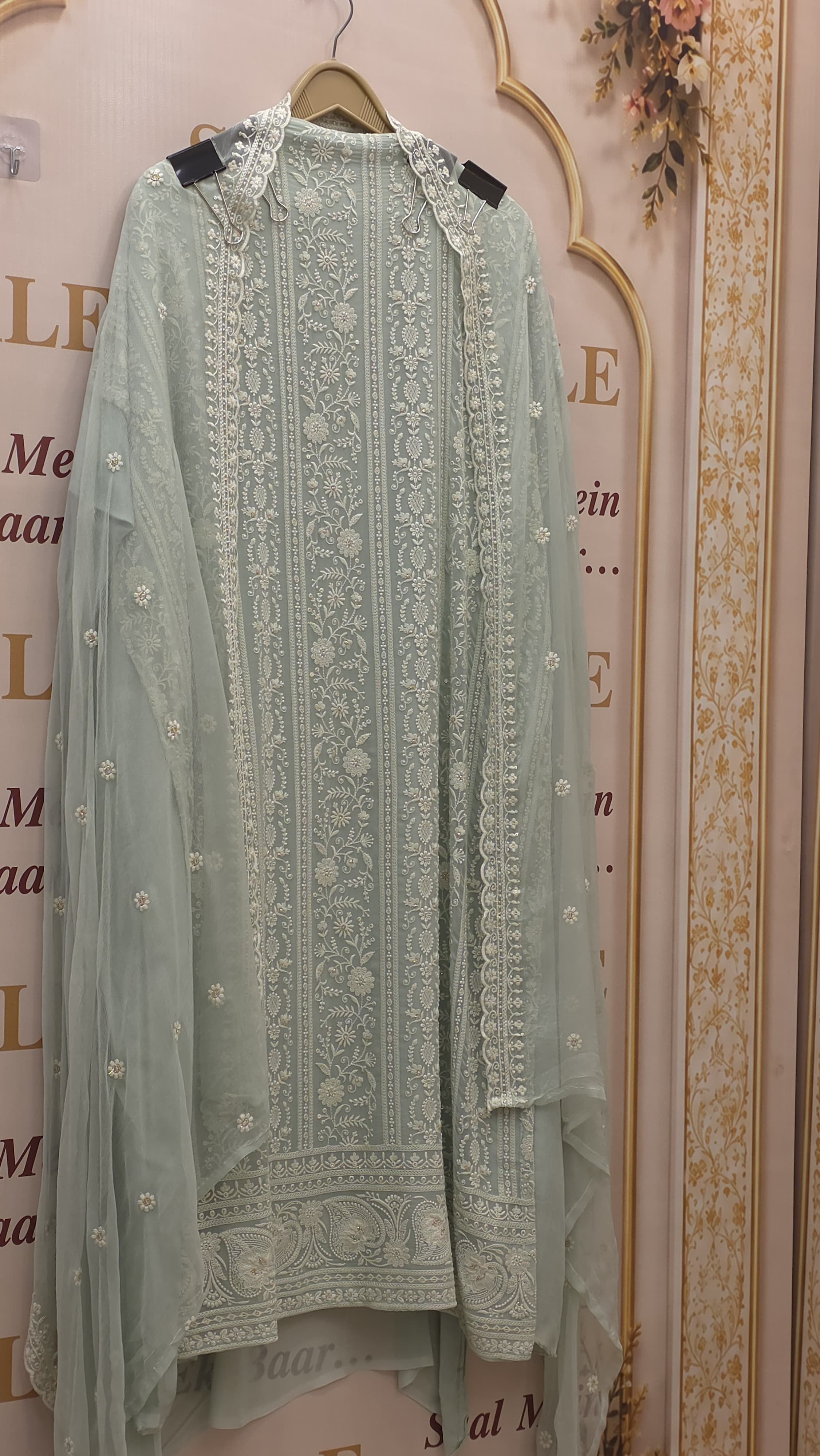 Fine Georgette Lucknowi Suit with Pure Chiffon Dupatta