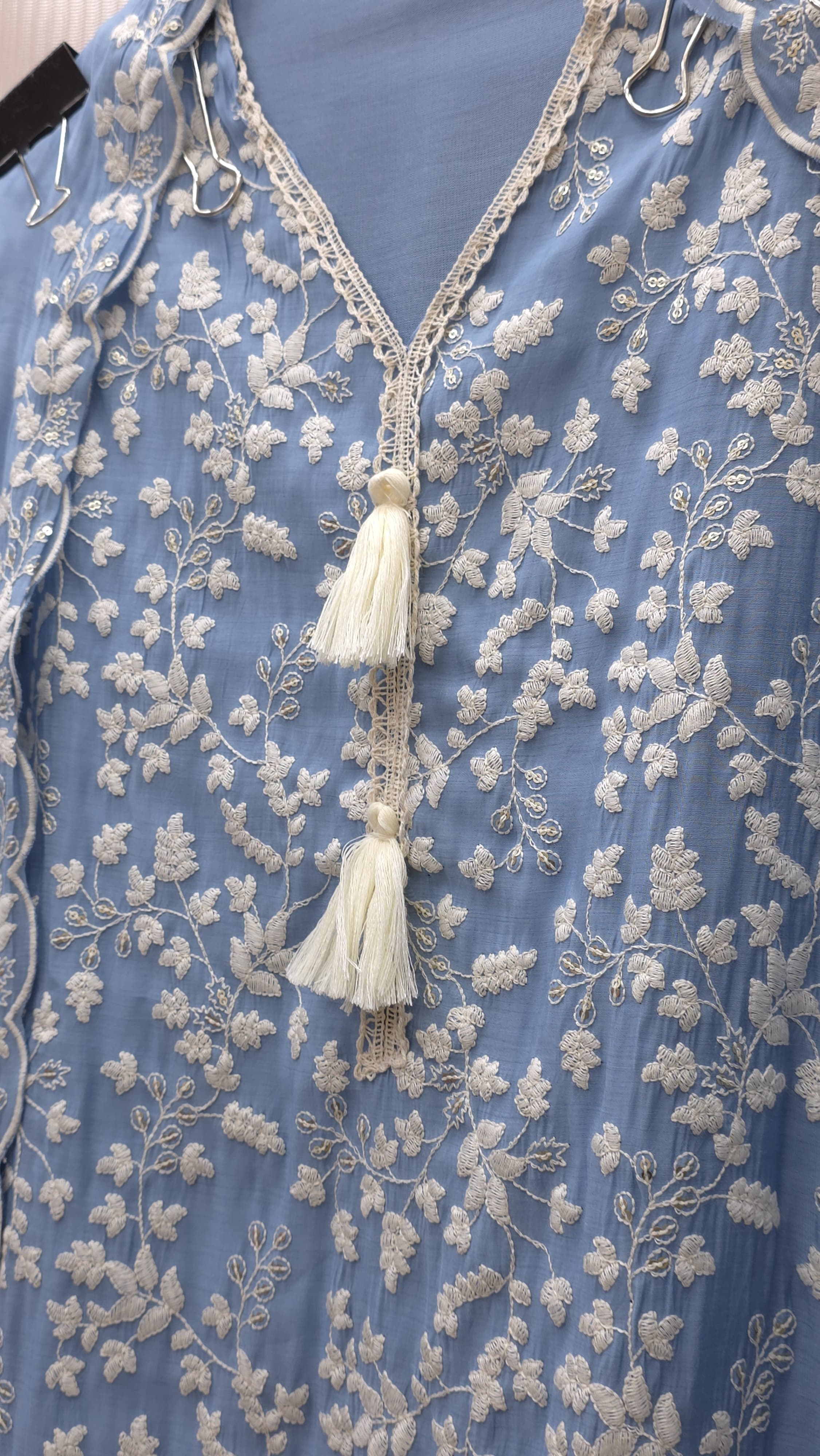 Parsi Embroidered Mulchanderi Suit