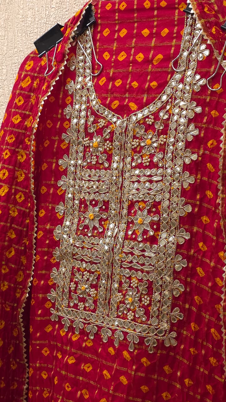 Authentic Hand Bandhej Ghatchola Suit