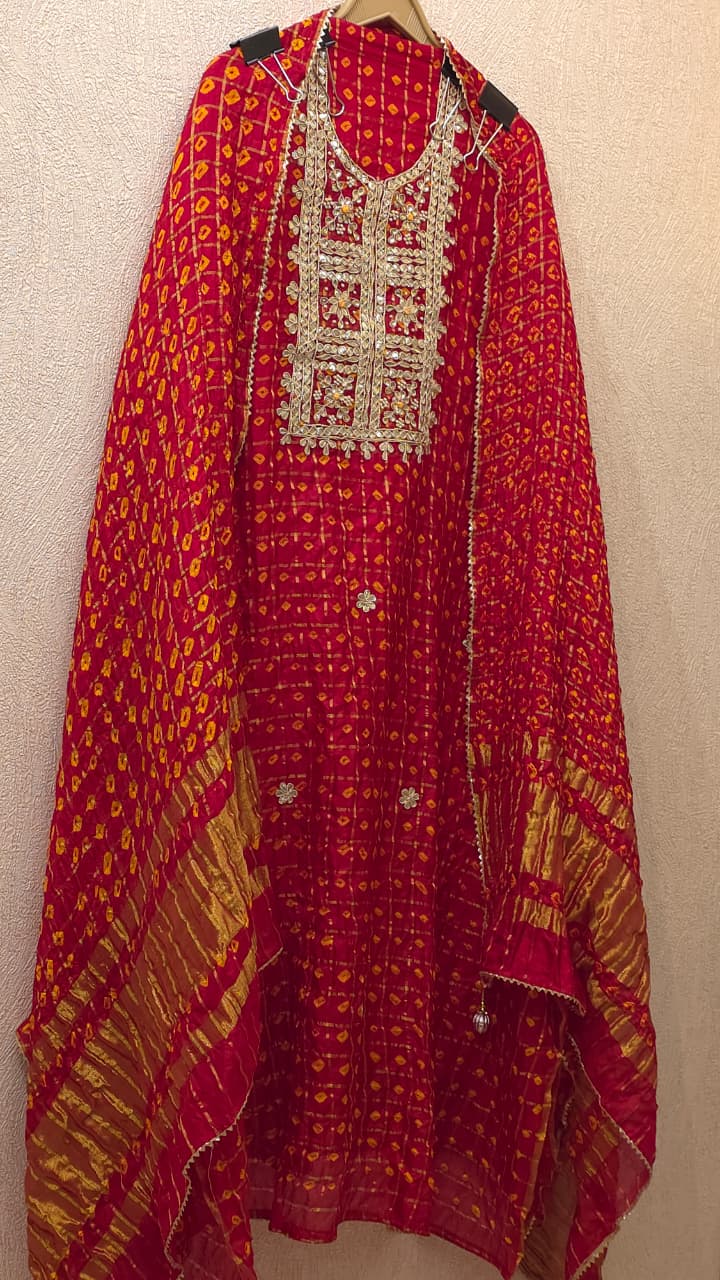 Authentic Hand Bandhej Ghatchola Suit