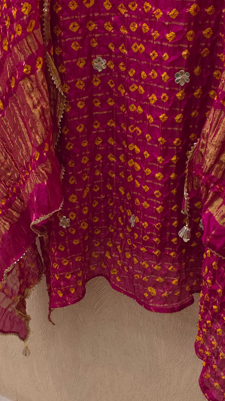 Authentic Hand Bandhej Ghatchola Suit