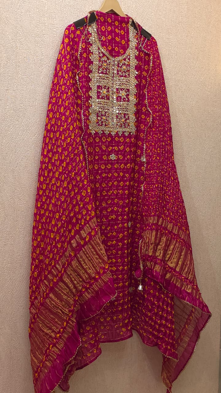 Authentic Hand Bandhej Ghatchola Suit
