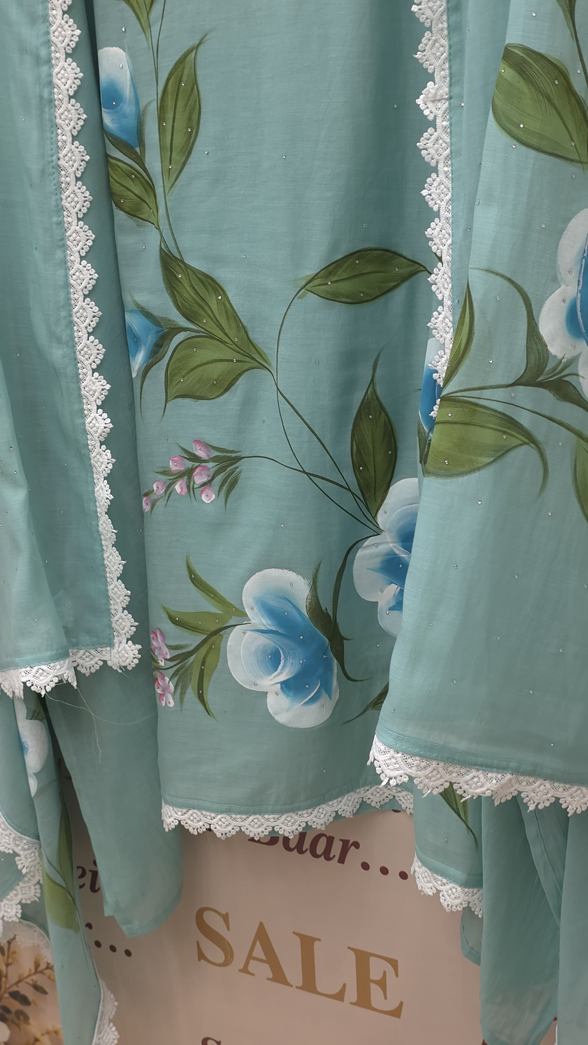 Hand Painted Pure Mulchanderi Suit