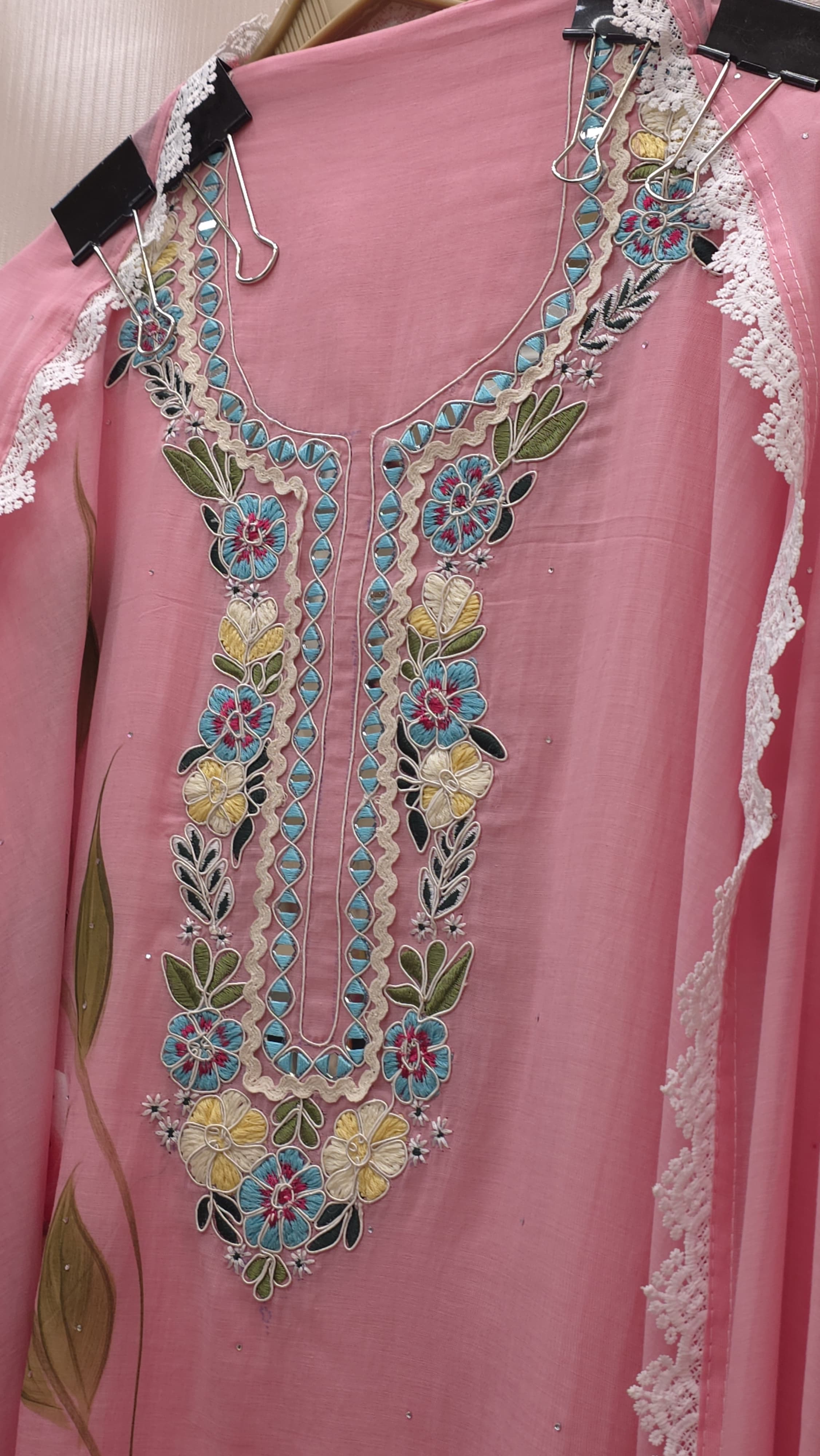 Hand Painted Pure Mulchanderi Suit