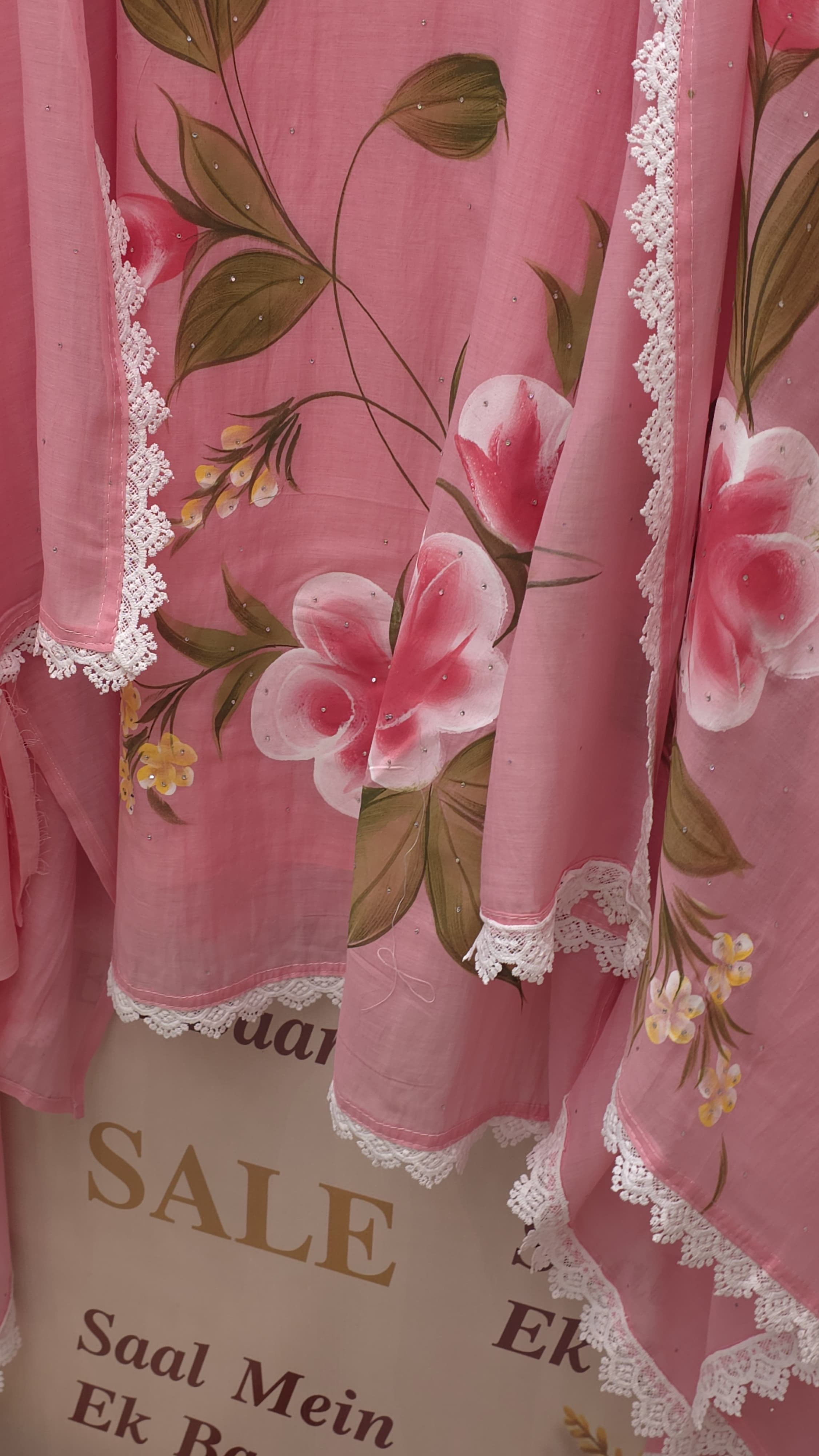 Hand Painted Pure Mulchanderi Suit