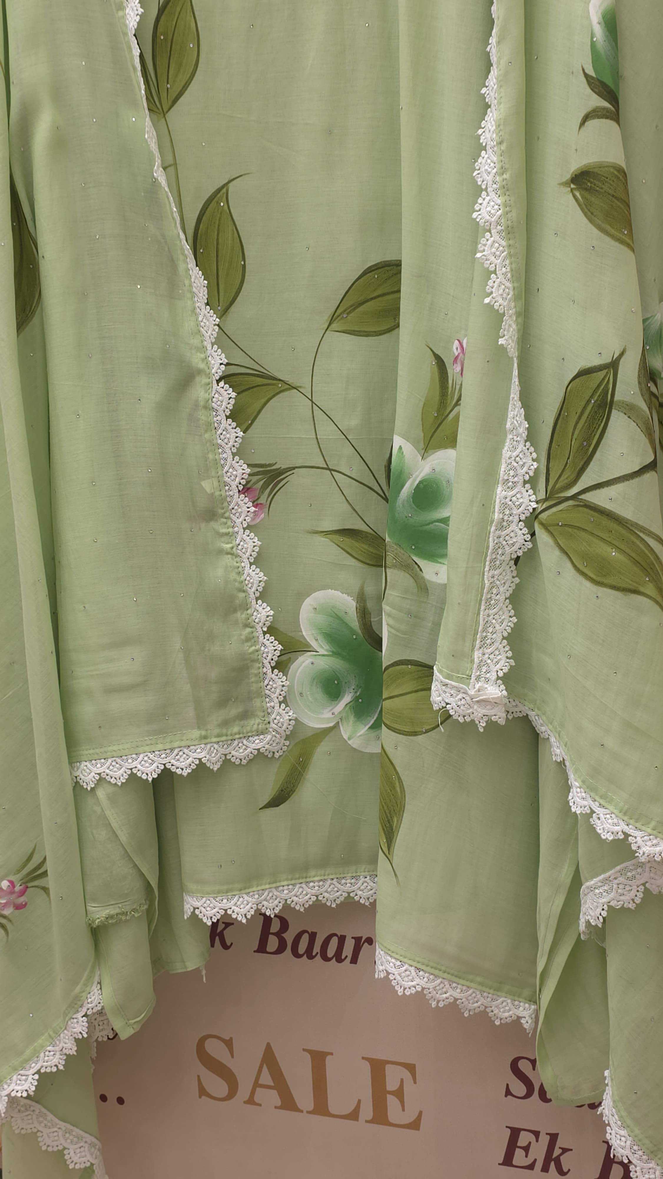 Hand Painted Pure Mulchanderi Suit